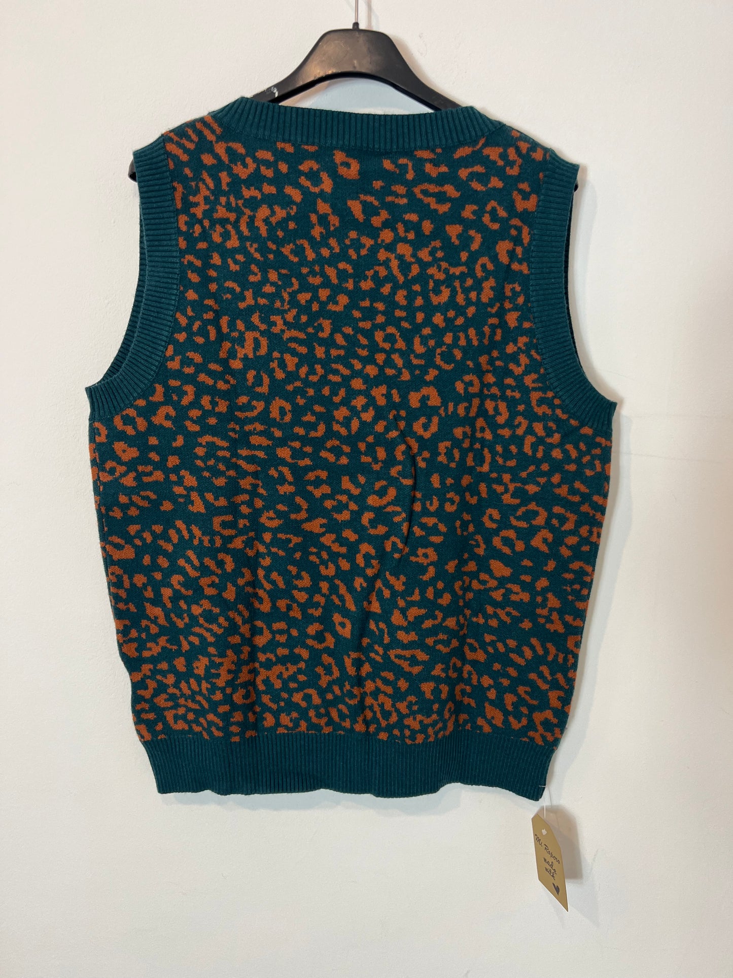 LAMIAR. Blue print sleeveless sweater YOU(S)