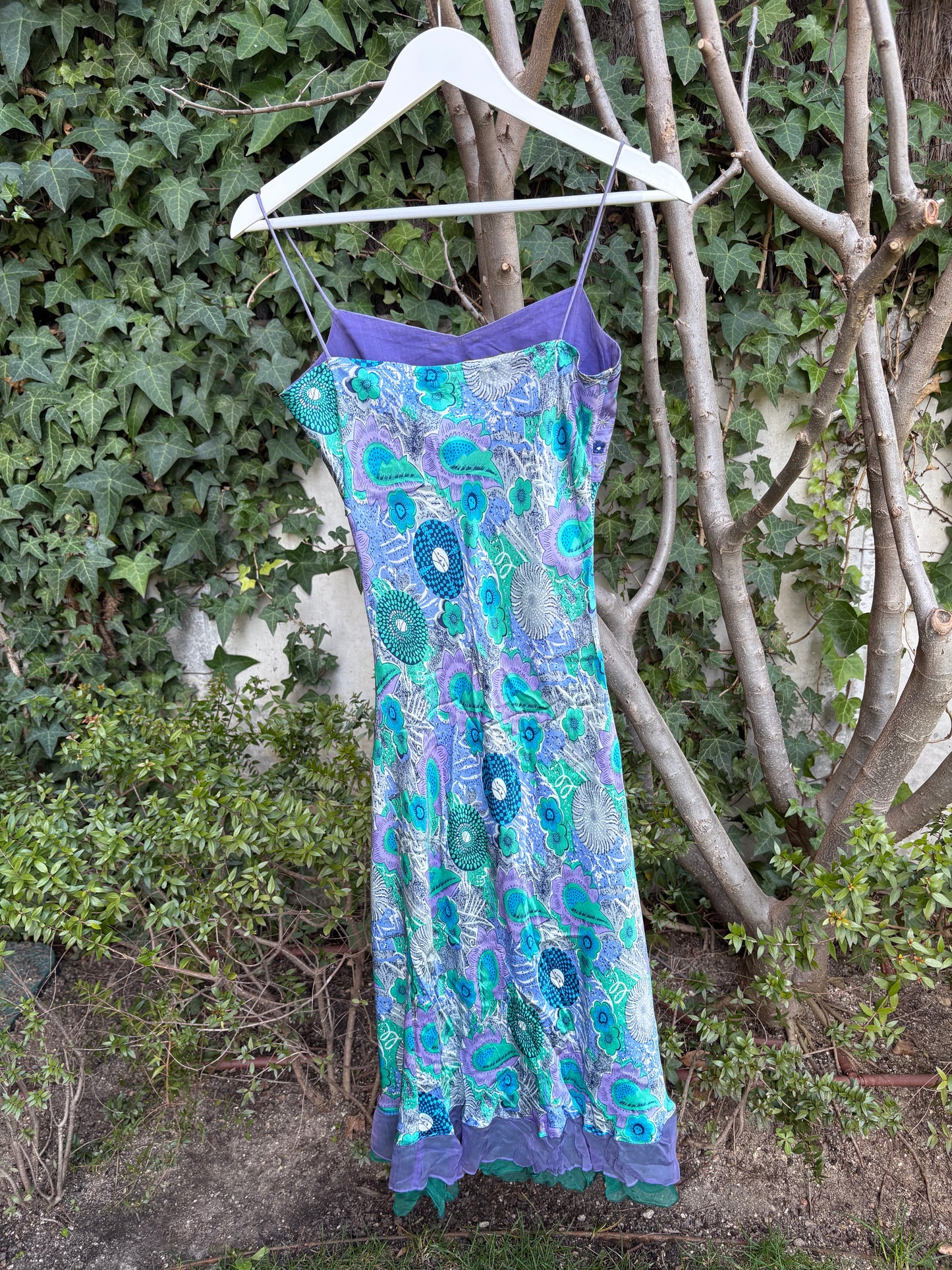 ADOLFO DOMINGUEZ. Vestido midi seda estampado