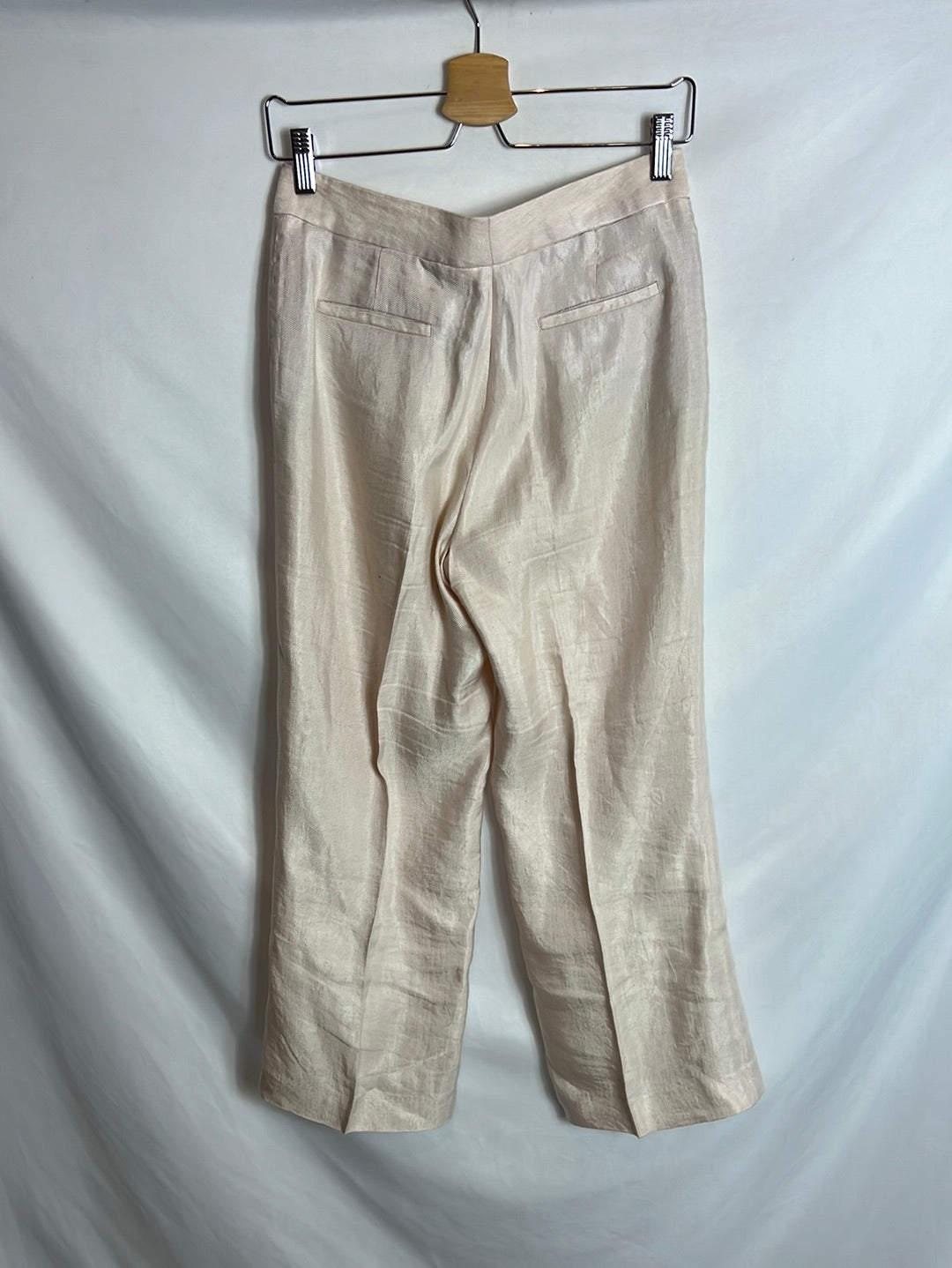 MASSIMO DUTTI. Pantalón rosa de vestir T.36 (tara)