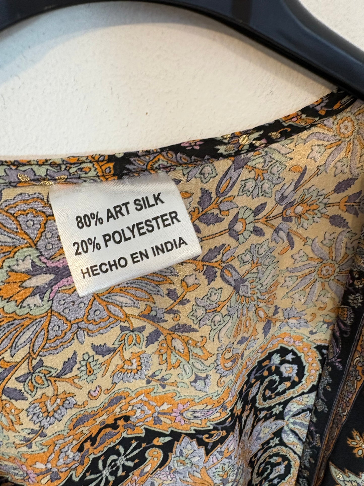 OTRAS. Kimono largo seda estampado