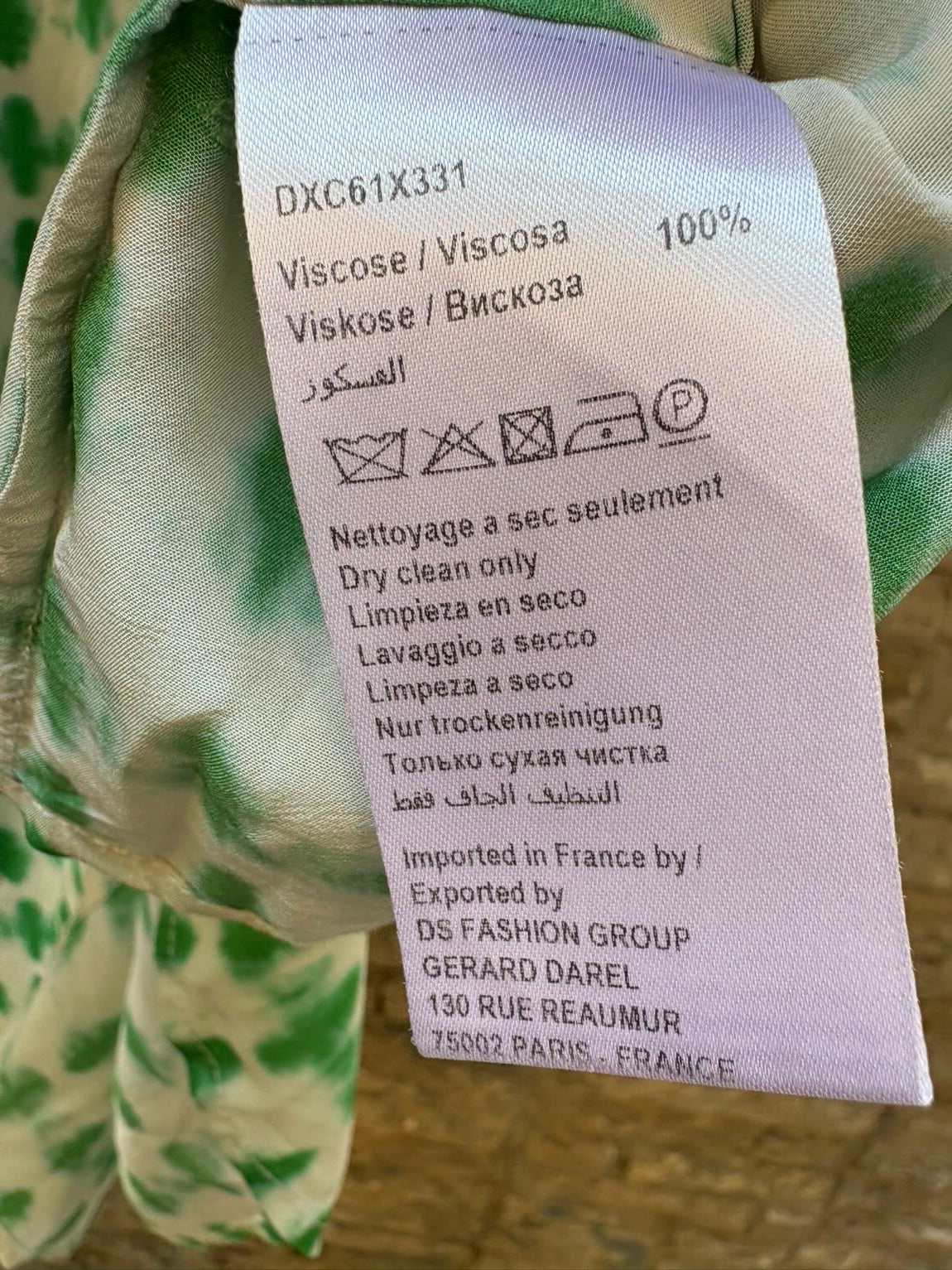 GERARD DAREL. Blusa fluida tonos verdes