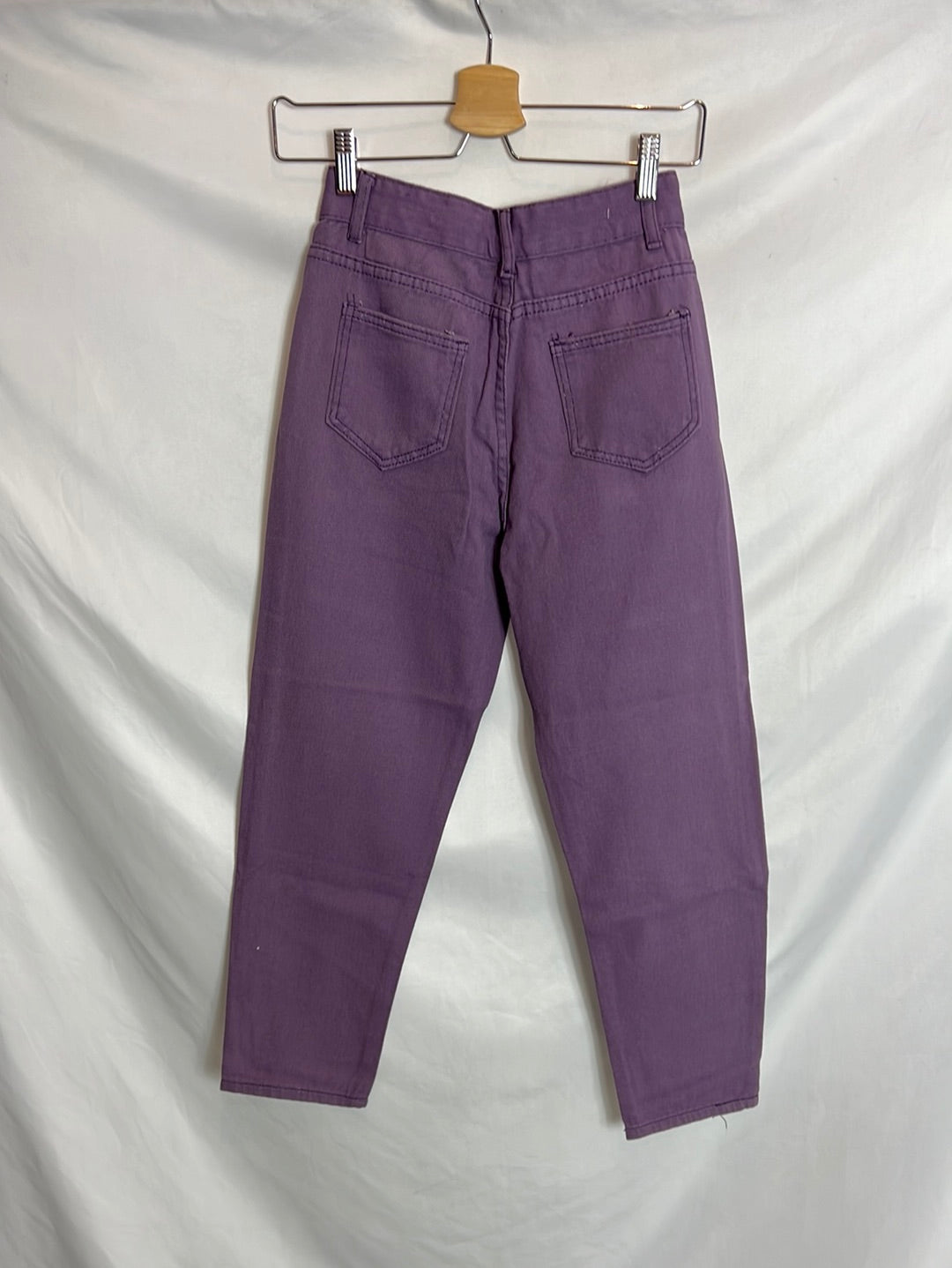 OTRAS. Denim morado mom fit. T S