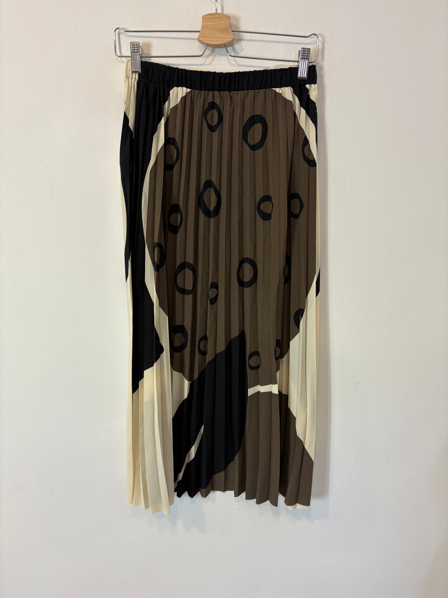 PARFOIS. Falda midi plisada estampada