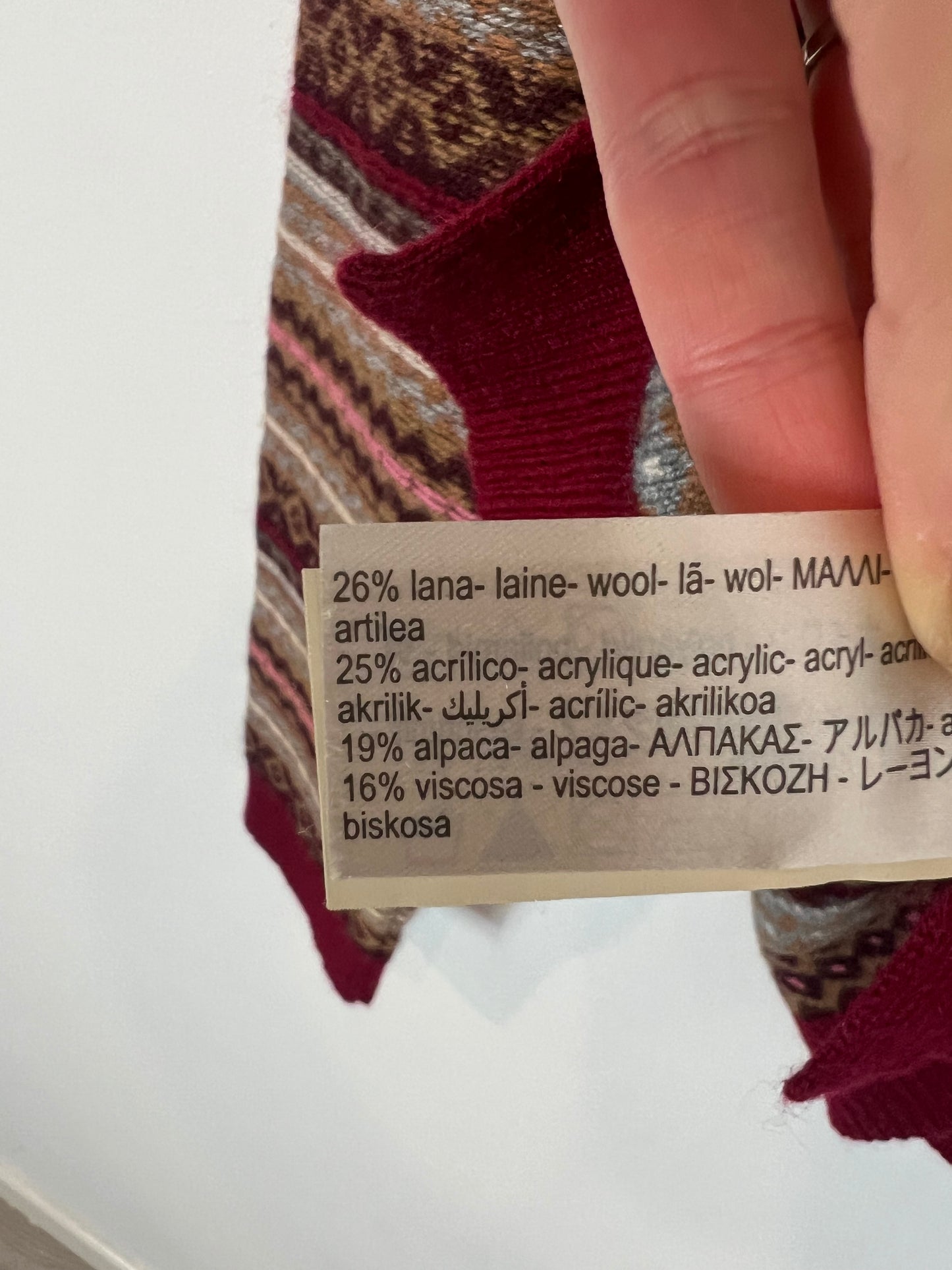 MASSIMO DUTTI. Jersey burdeos estampado T.m