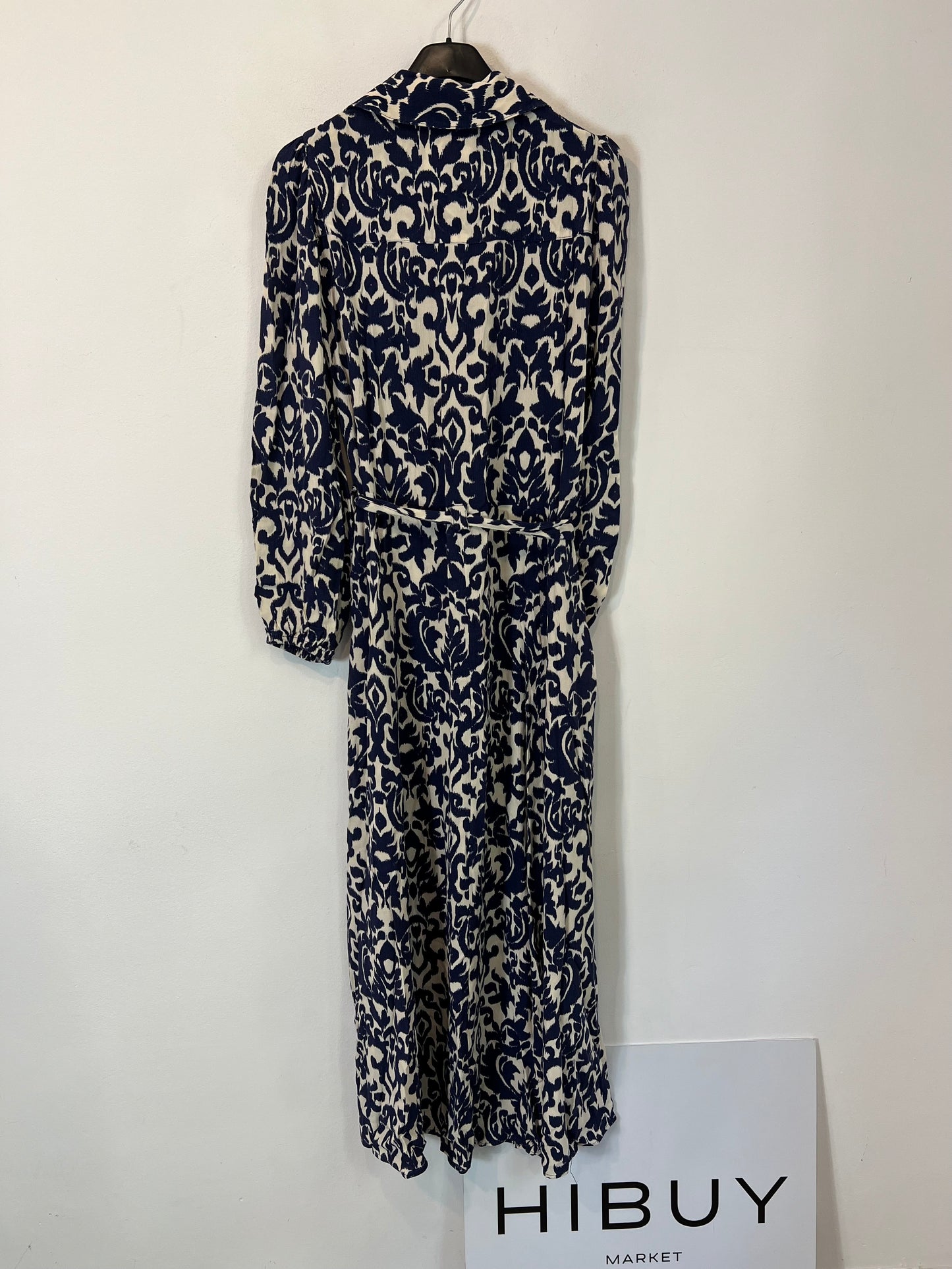 ZARA. Vestido estampado azul T.s