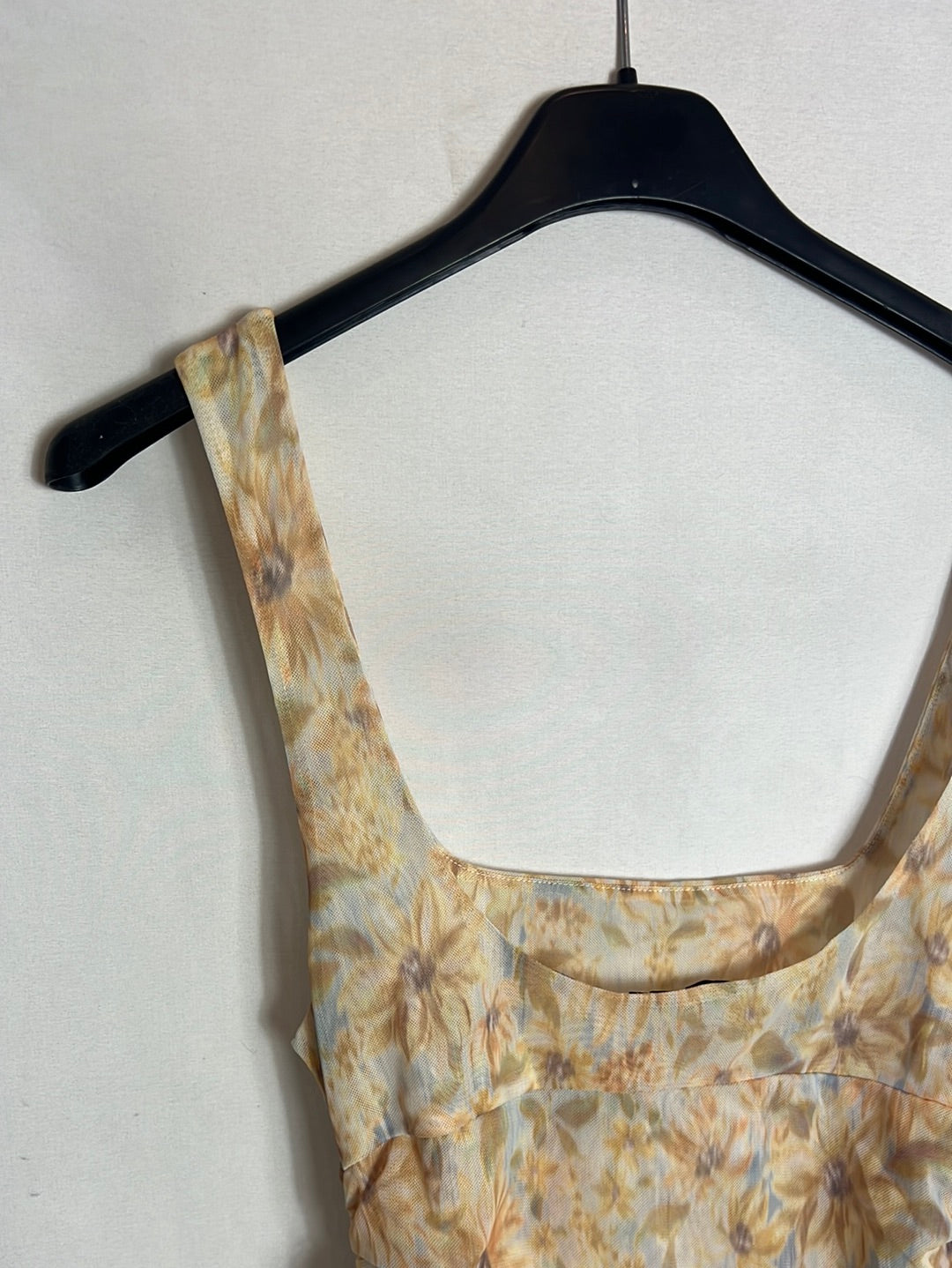 ZARA. Vestido midi tul elástico estampado. T S