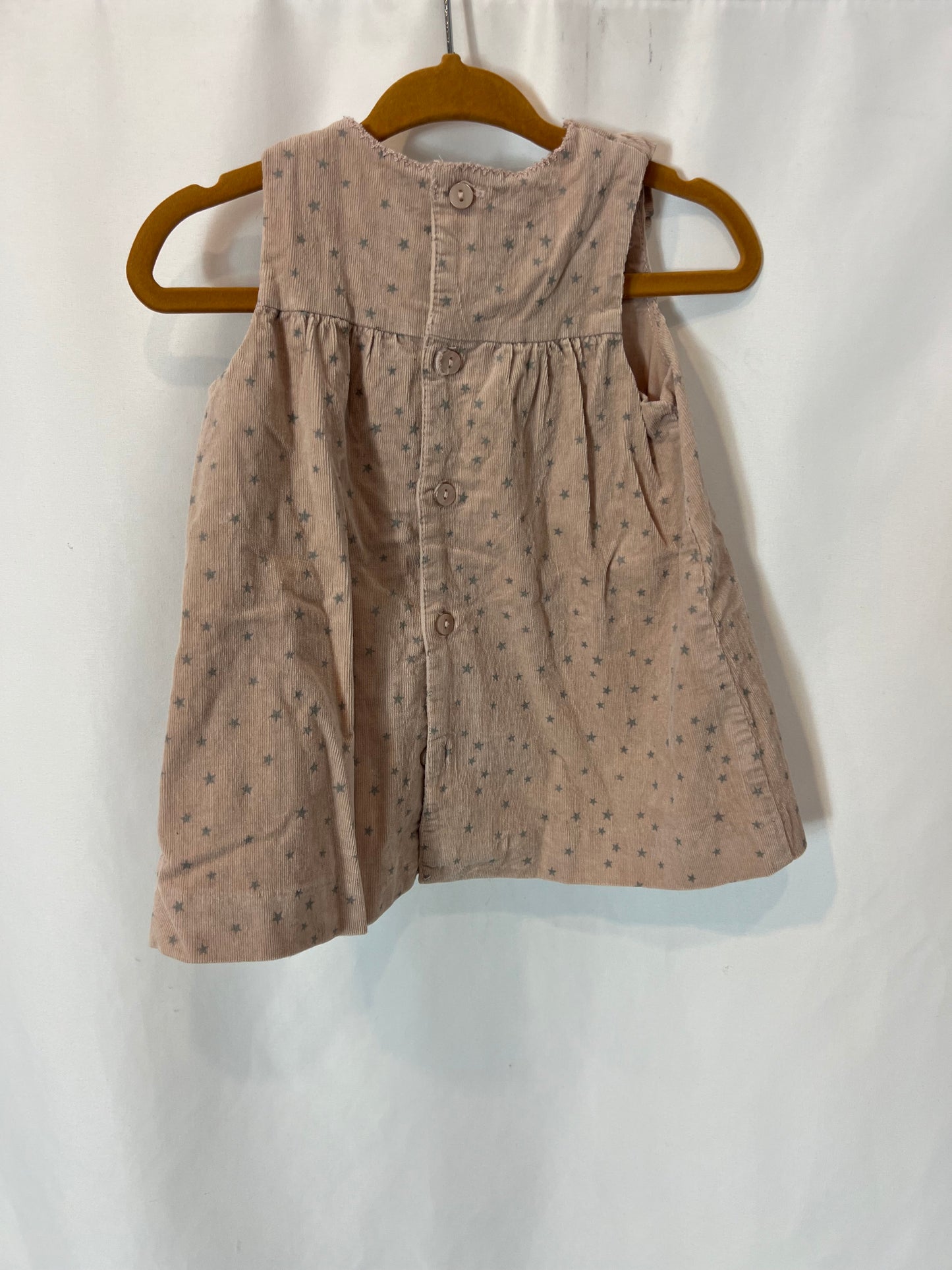 ZARA KIDS. Vestido rosa estampado estrellas. T 3-6 meses