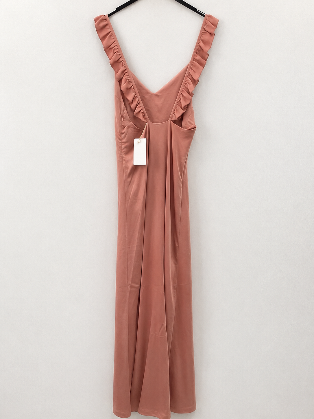 BY CLÉA.Vestido largo rosa palo satinado (36,38)