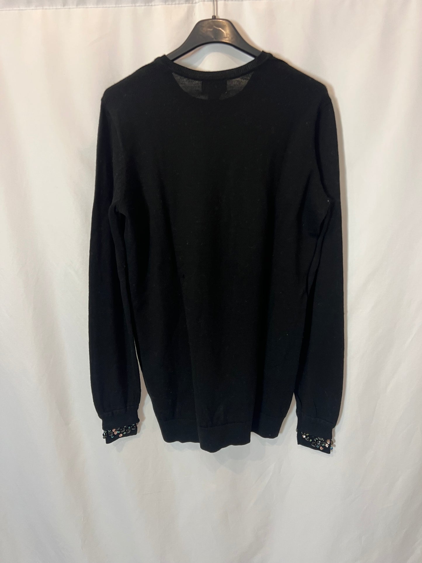 H&M. Black sweater with cuff detail, TS