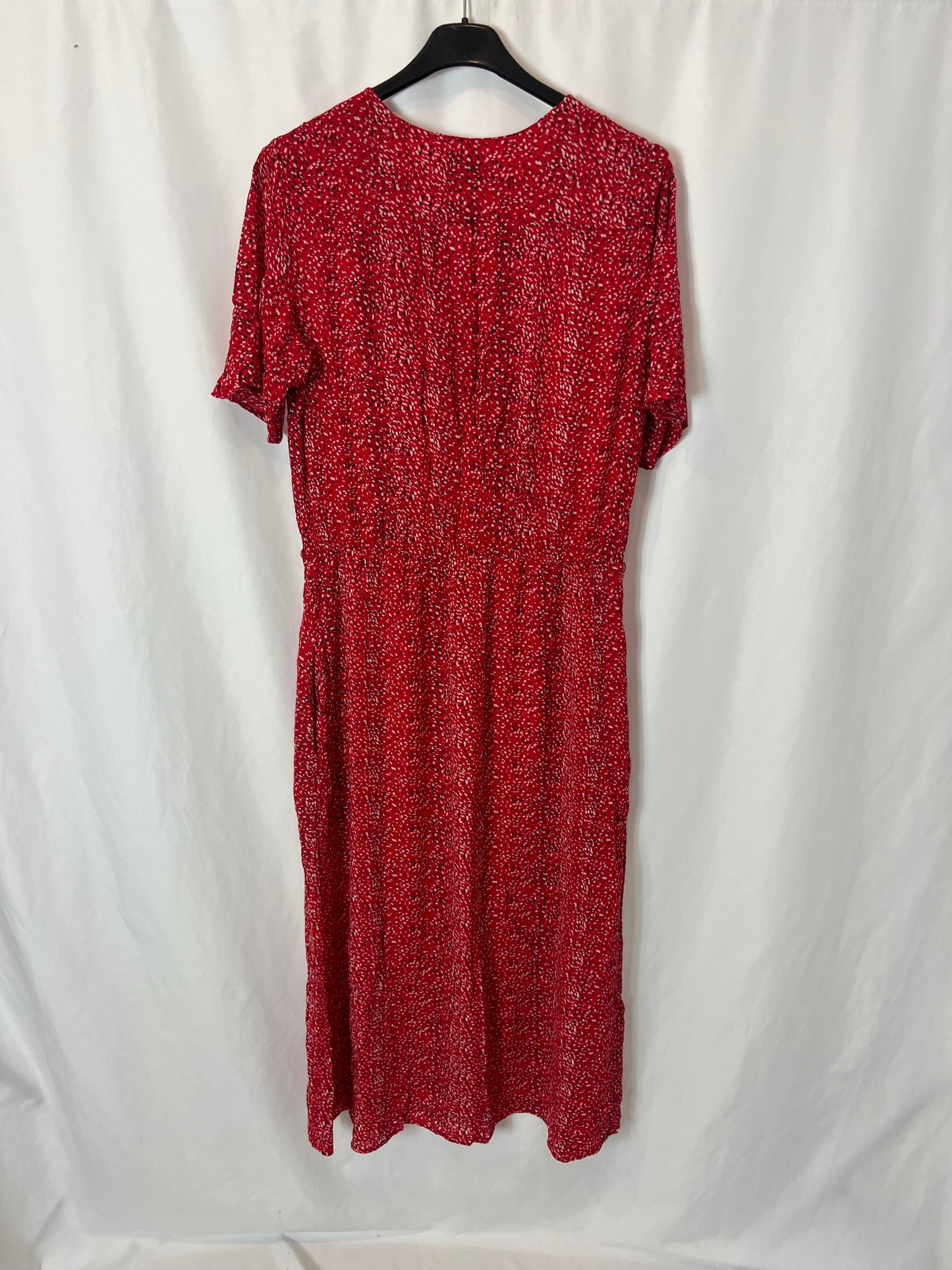 FINN FALRE. Vestido midi rojo estampado . T M