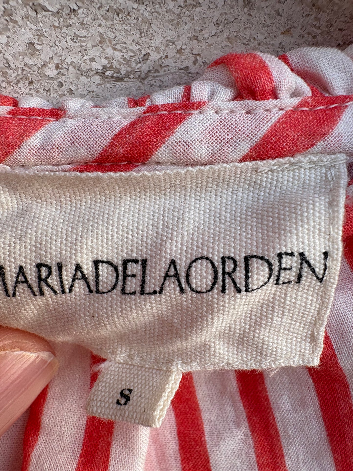 MARÍA DE LA ORDEN. Blusa rayas nido de abeja