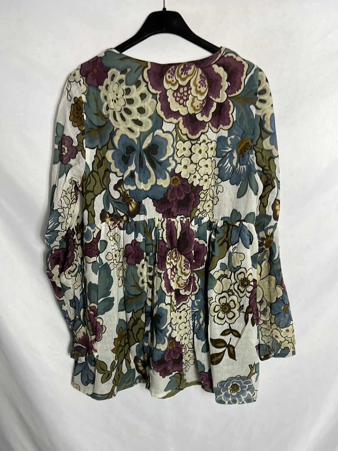 ZARA. Blusa agodon estampada. T s