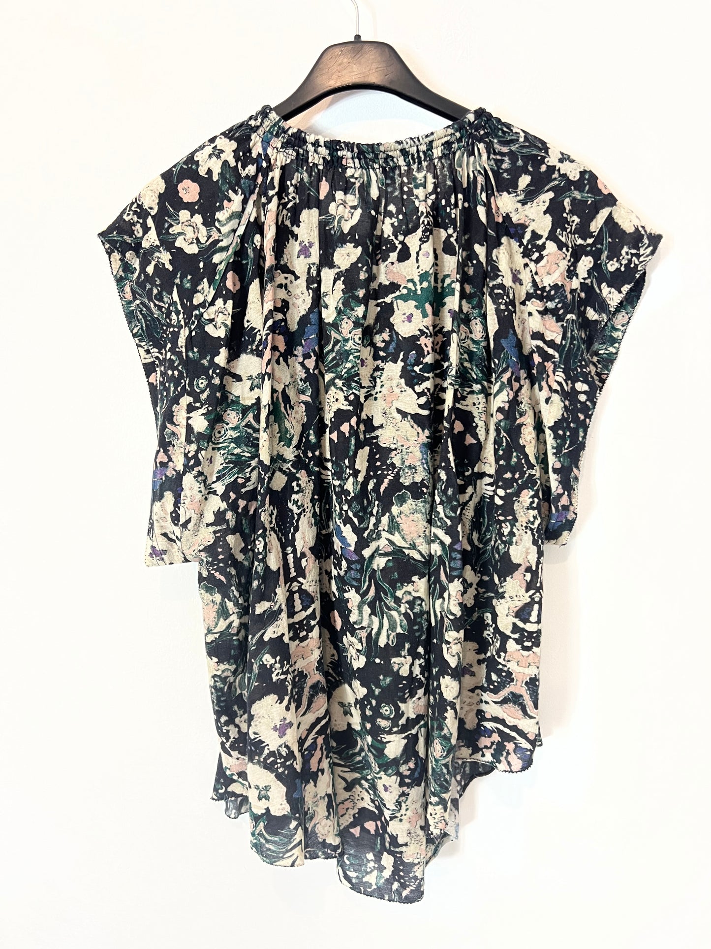 IRO. Black beige print blouse T.34