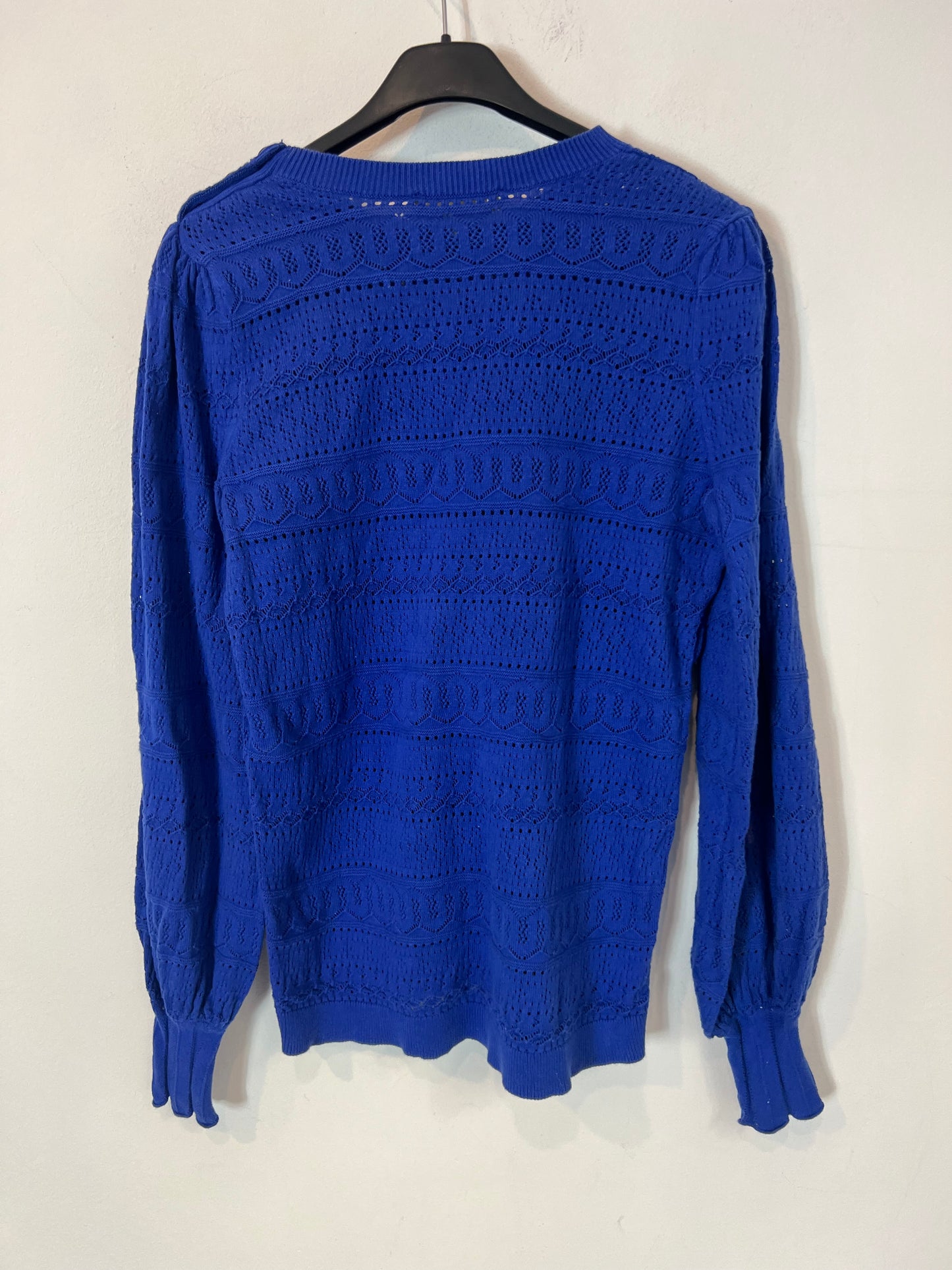 SEZANE. Jersey azul troquelado T.s (Tara)