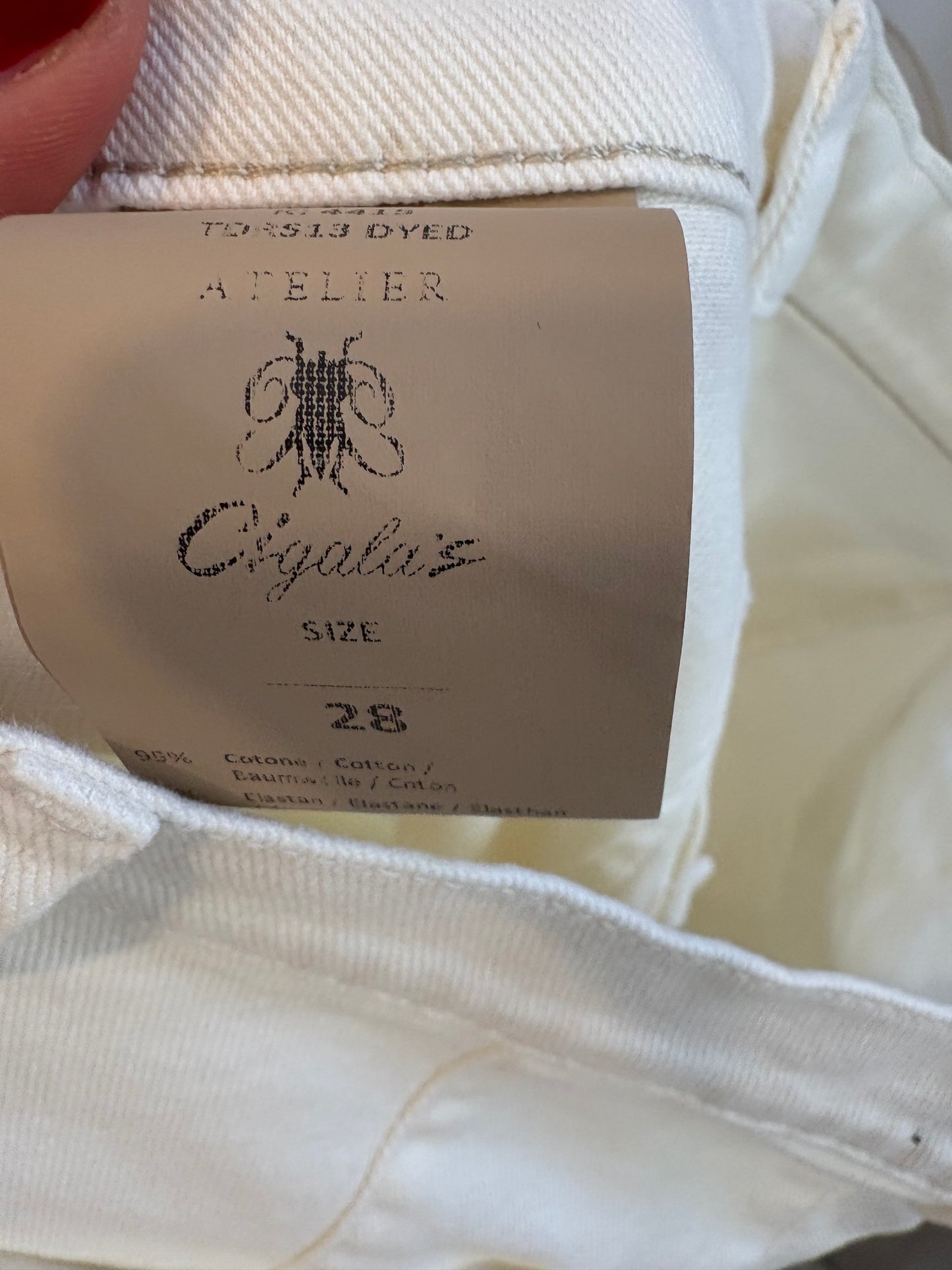 CIGALA´S. Denim blanco recto bolsillos