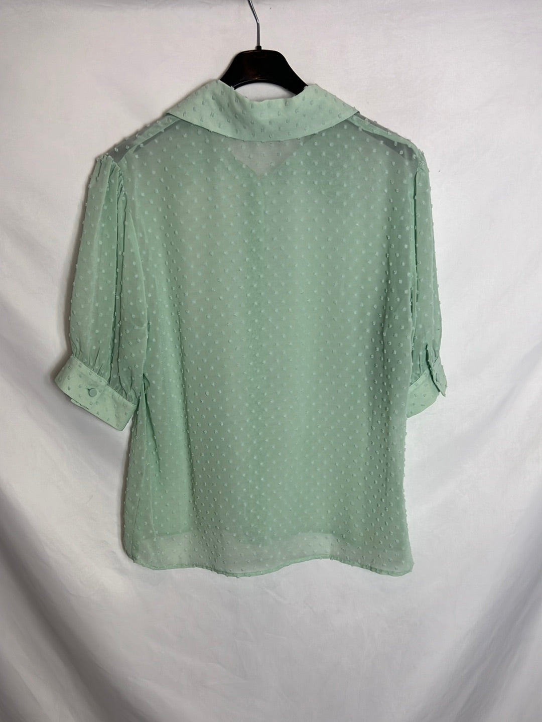 BIMANI. Blusa verde plumeti . T L