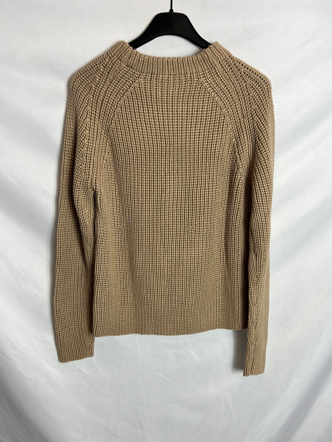 ZARA. Jersey punto camel. T L (S)