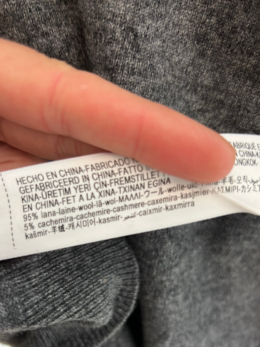 MASSIMO DUTTI. Jersey cashmere gris T.l