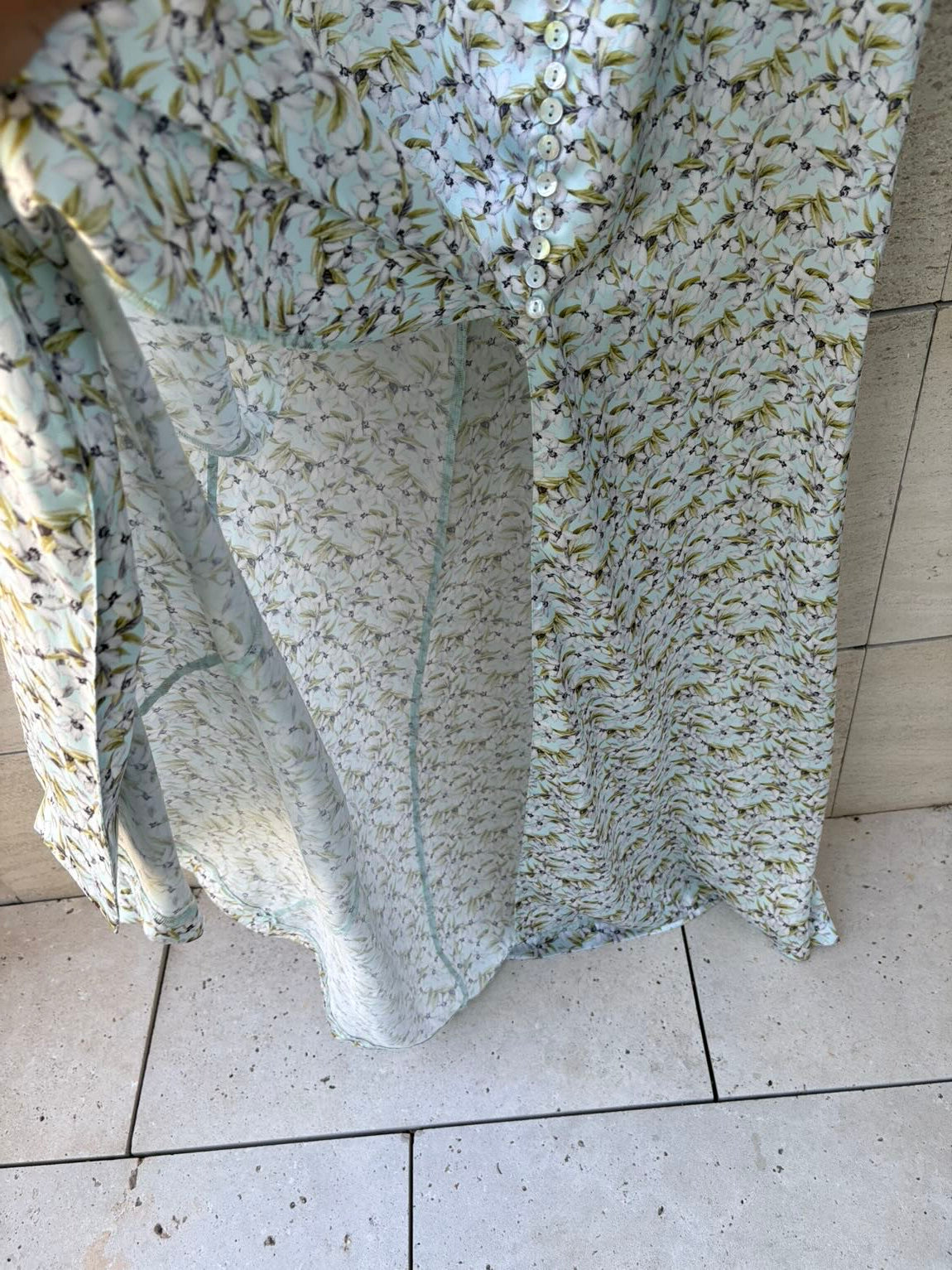 MELENA DE LEON. Vestido largo estampado aberturas