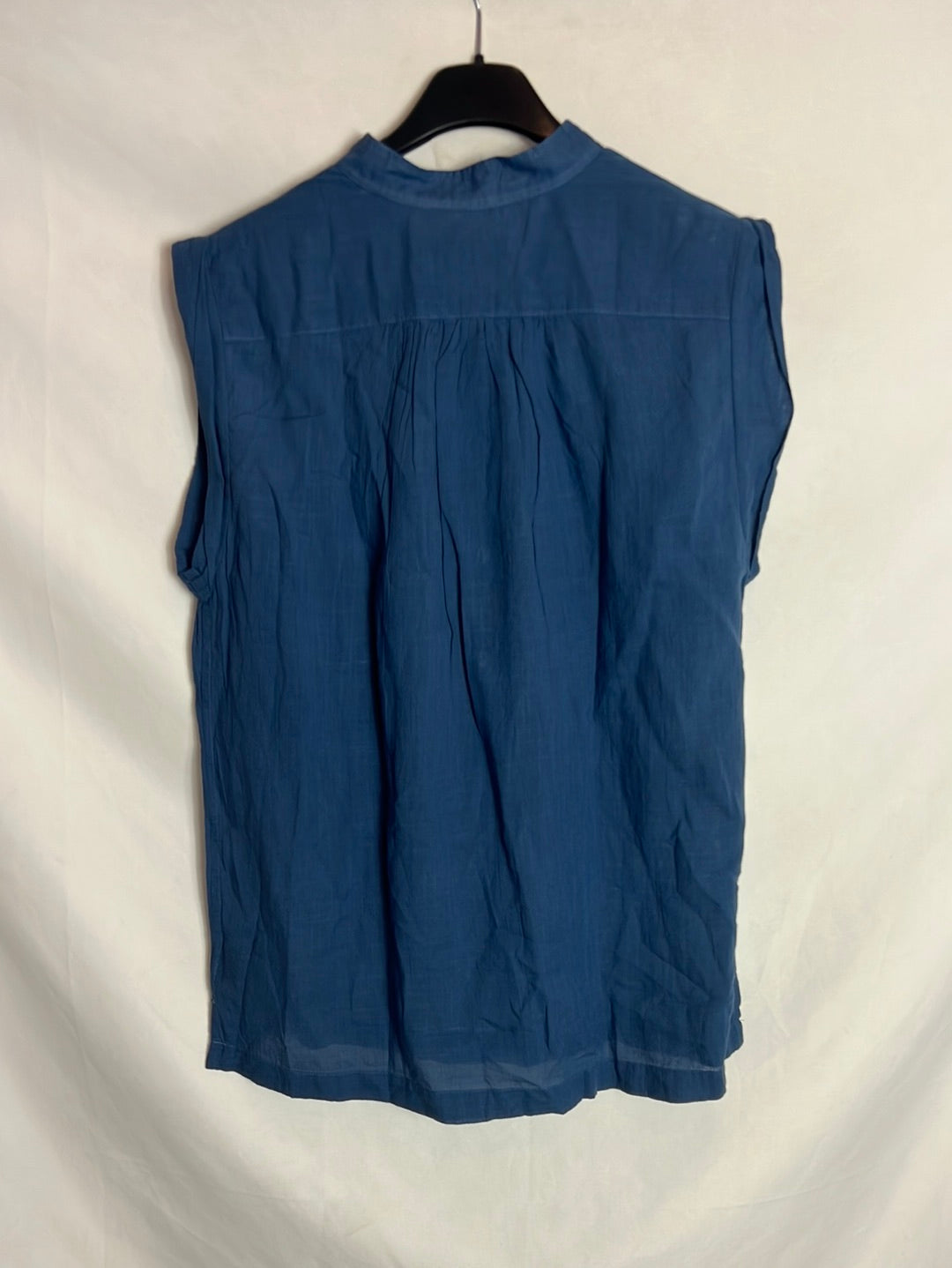 POLO RALPH LAUREN. Blusa sin mangas azul algodon. T 10(M)