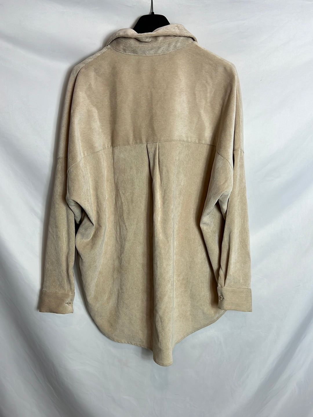 ZARA. Sobrecamisa beige textura T. XS