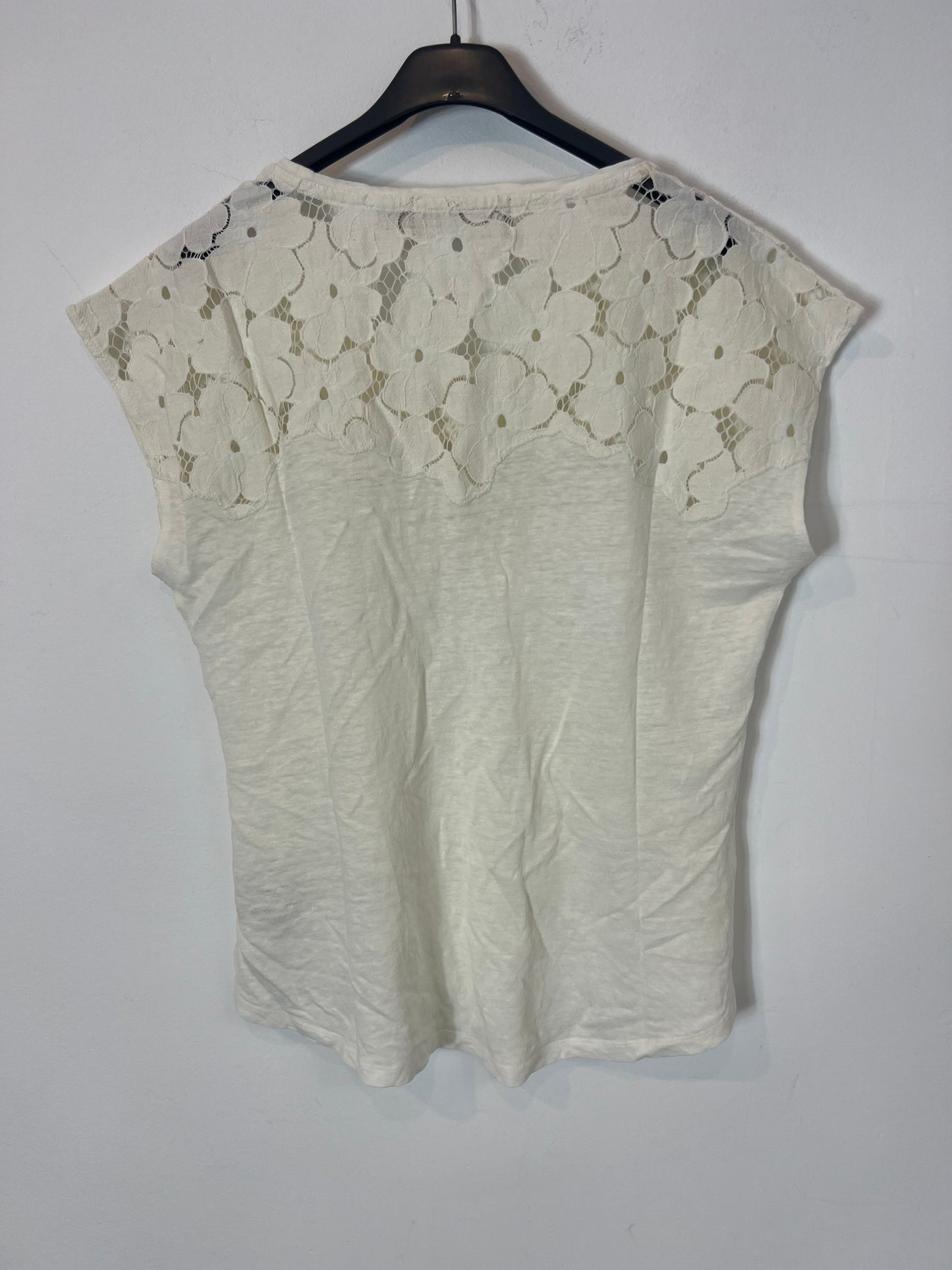 PEDRO DEL HIERRO. Top lino detalles. T L