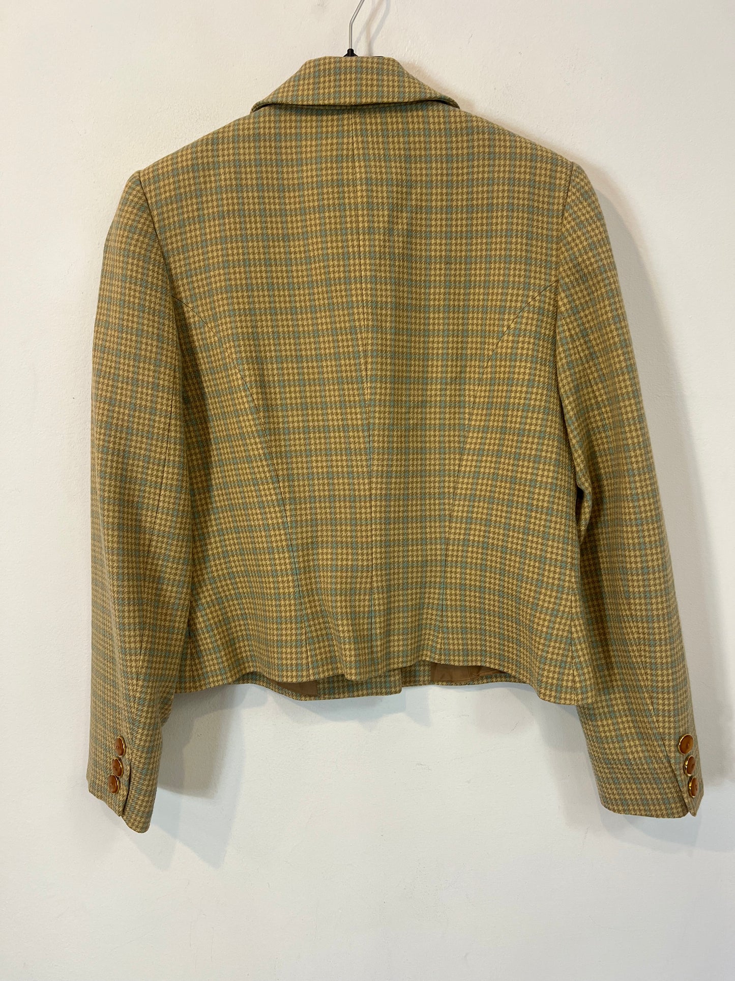 KINA FERNANDEZ. Pastel wool houndstooth jacket. Size 40