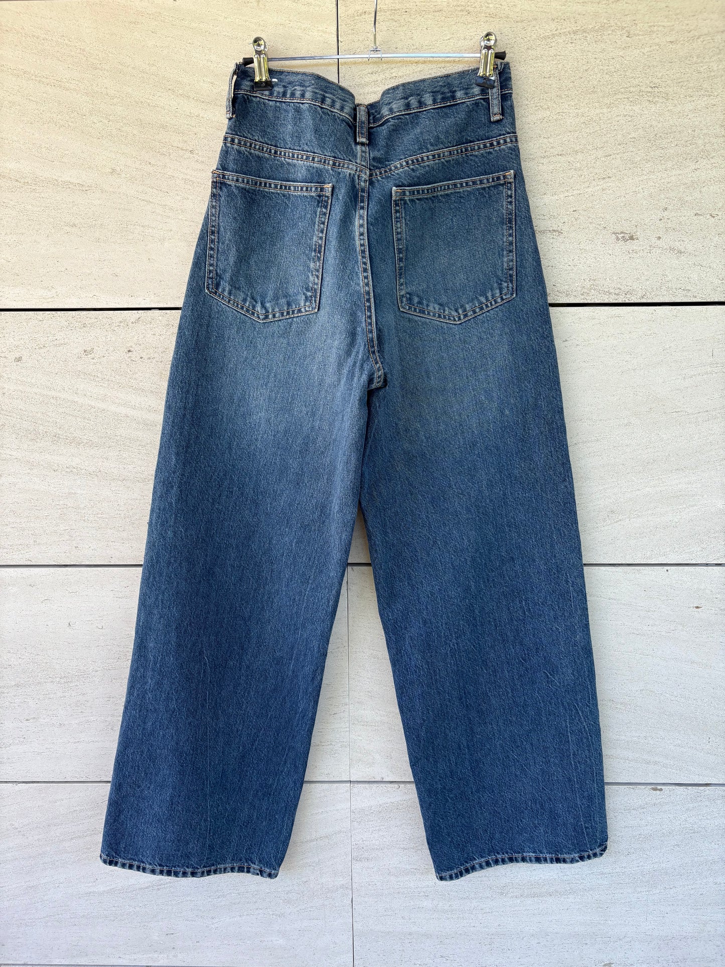 ZARA. Denim pata ancha detalle cintura