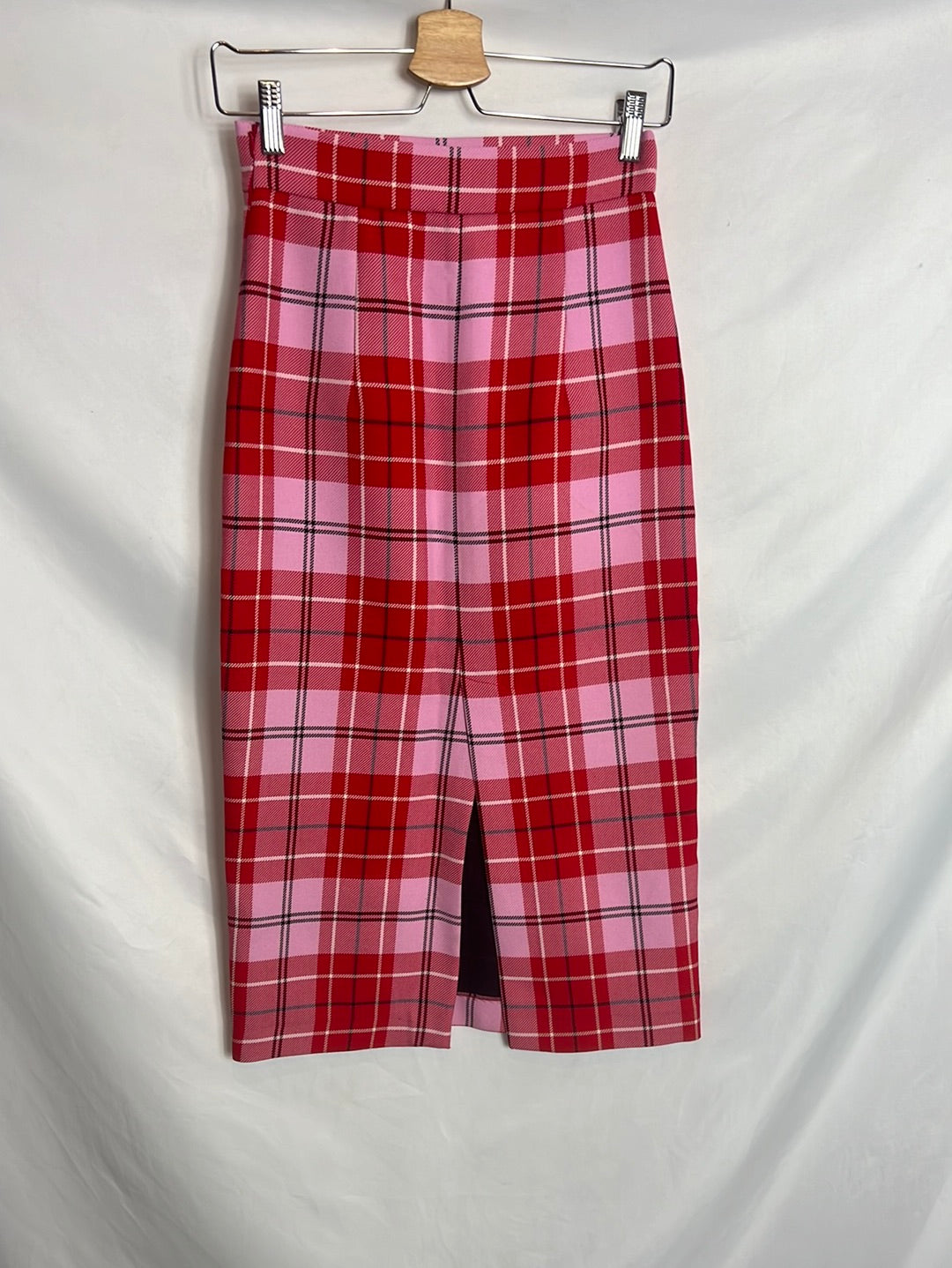 ZARA. Falda midi cuadros. T XS