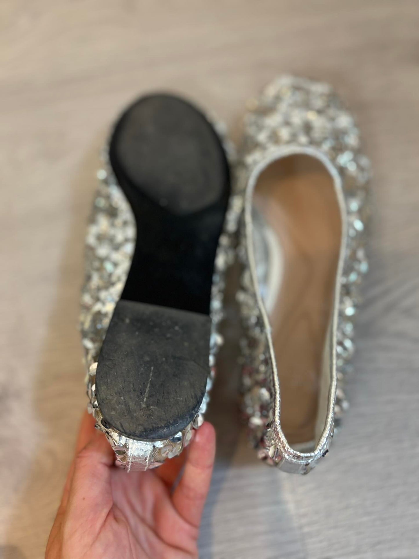 ZARA. Bailarina lentejuelas plateadas. T 39
