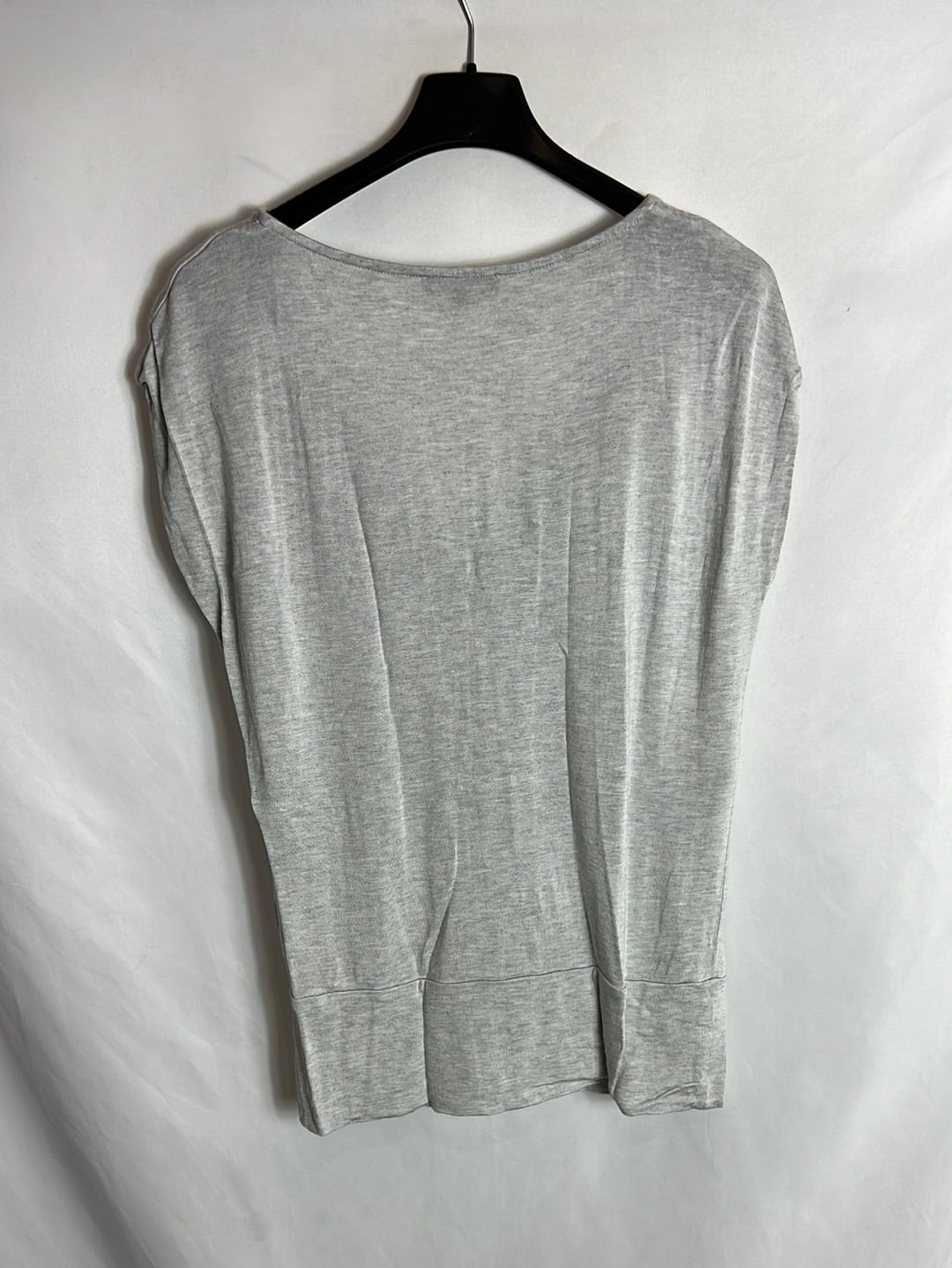 CAROLL. Heather grey knit top. XS