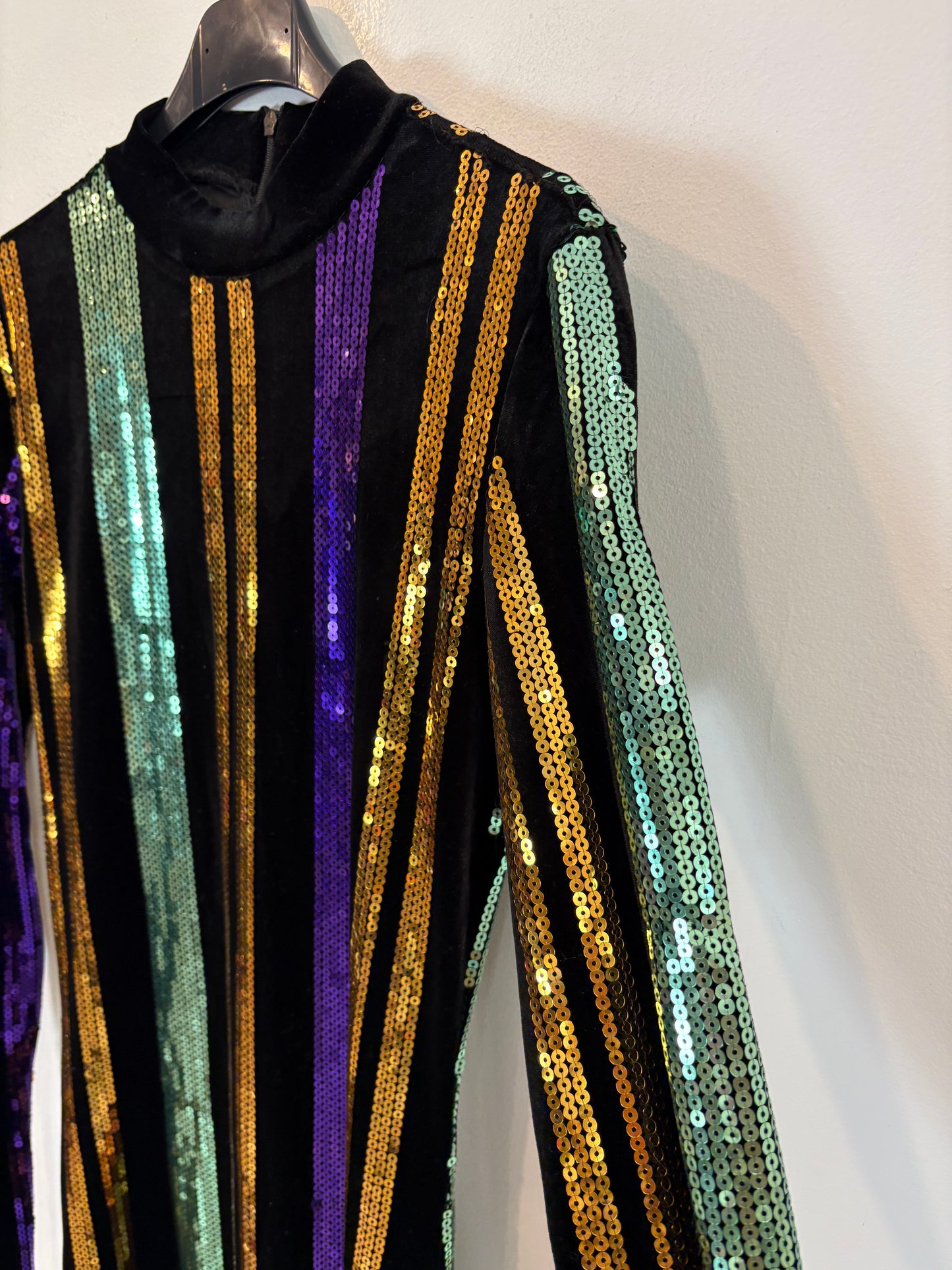 ZARA. Vestido negro lentejuelas T.s