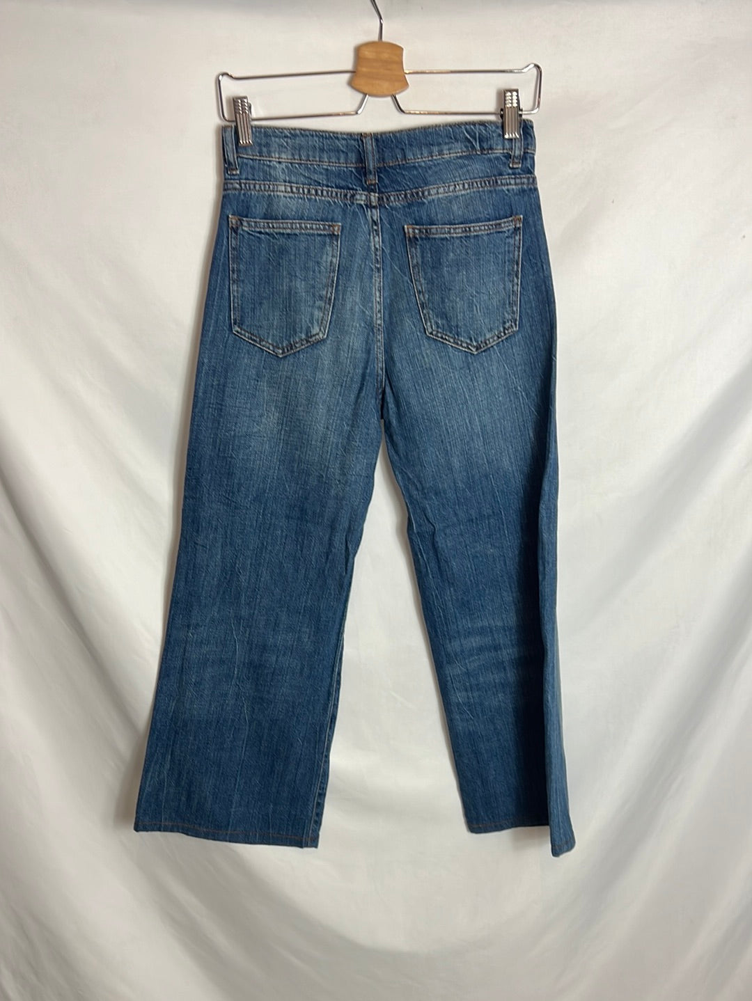 ZARA. Denim culotte efecto desgastado. T 34