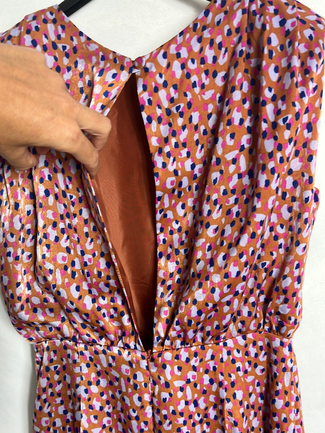 BIMANI. Printed satin midi dress. Size 38