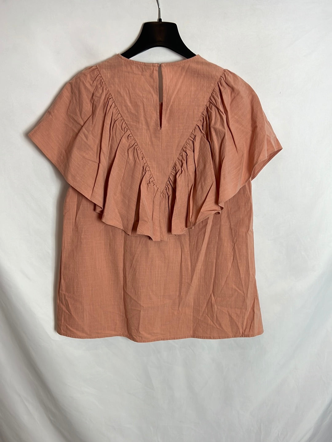 ZARA. Top rosa algodón T.s