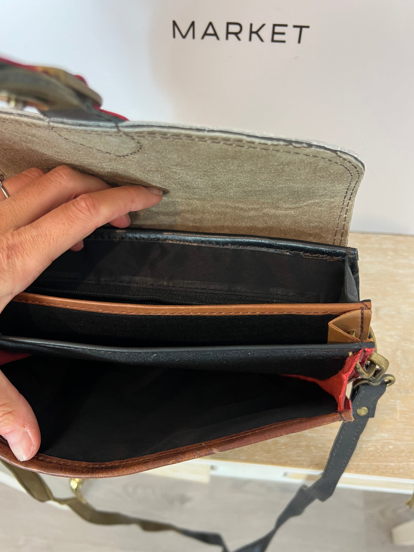 OTHER. Textured flap color bag