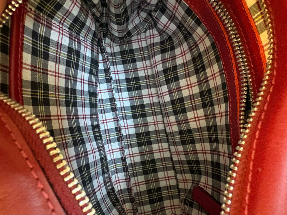 RITAVON. Bolso piel rojo asa larga