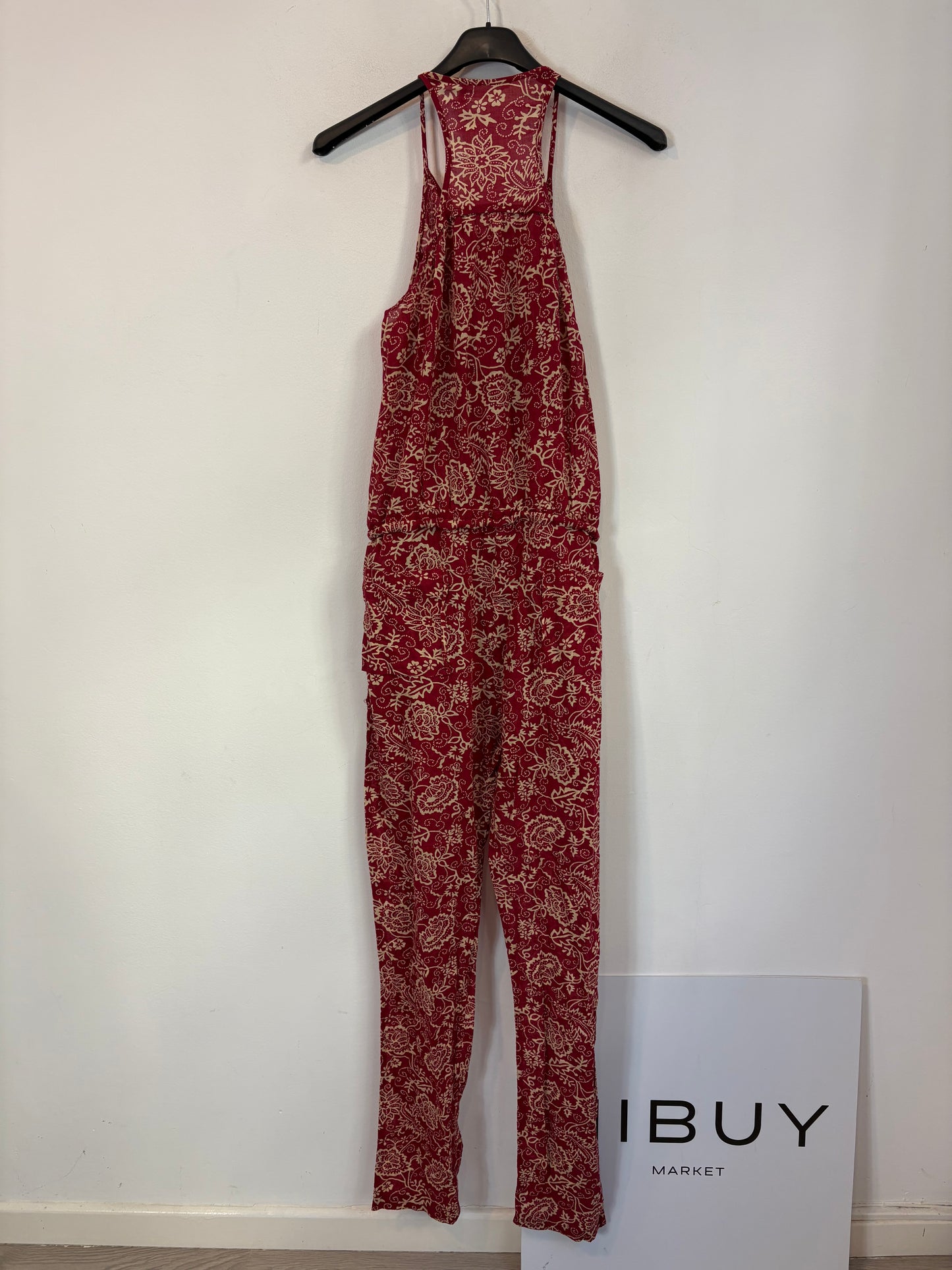 ISABEL MARANT. Black floral print jumpsuit. Size 36
