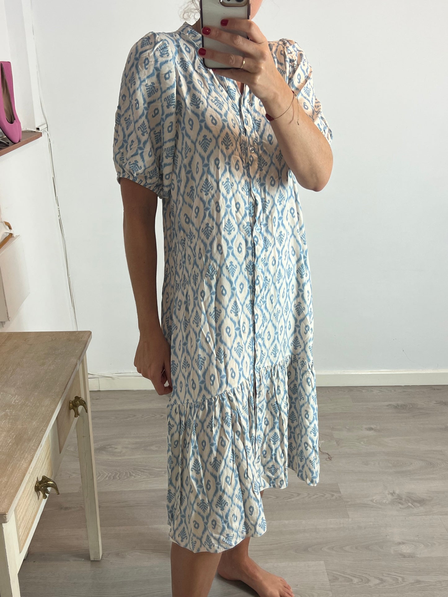 MINDTRAVELER. Blue print midi dress. YOU (M)
