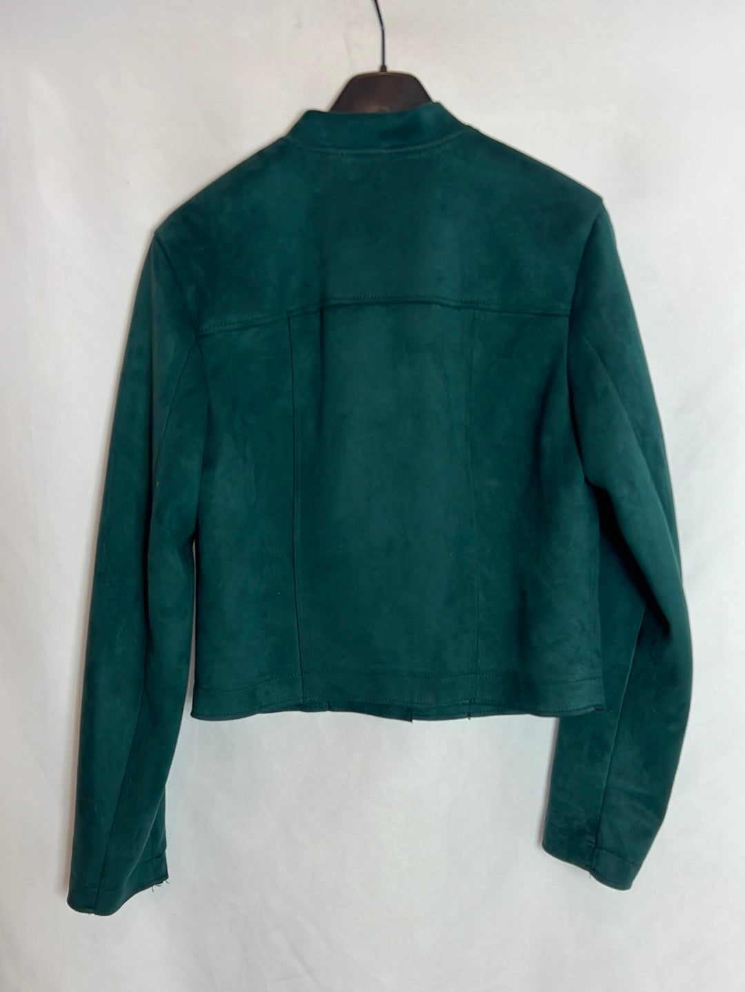 PRIMARK. Green faux leather jacket with pockets. Size 38