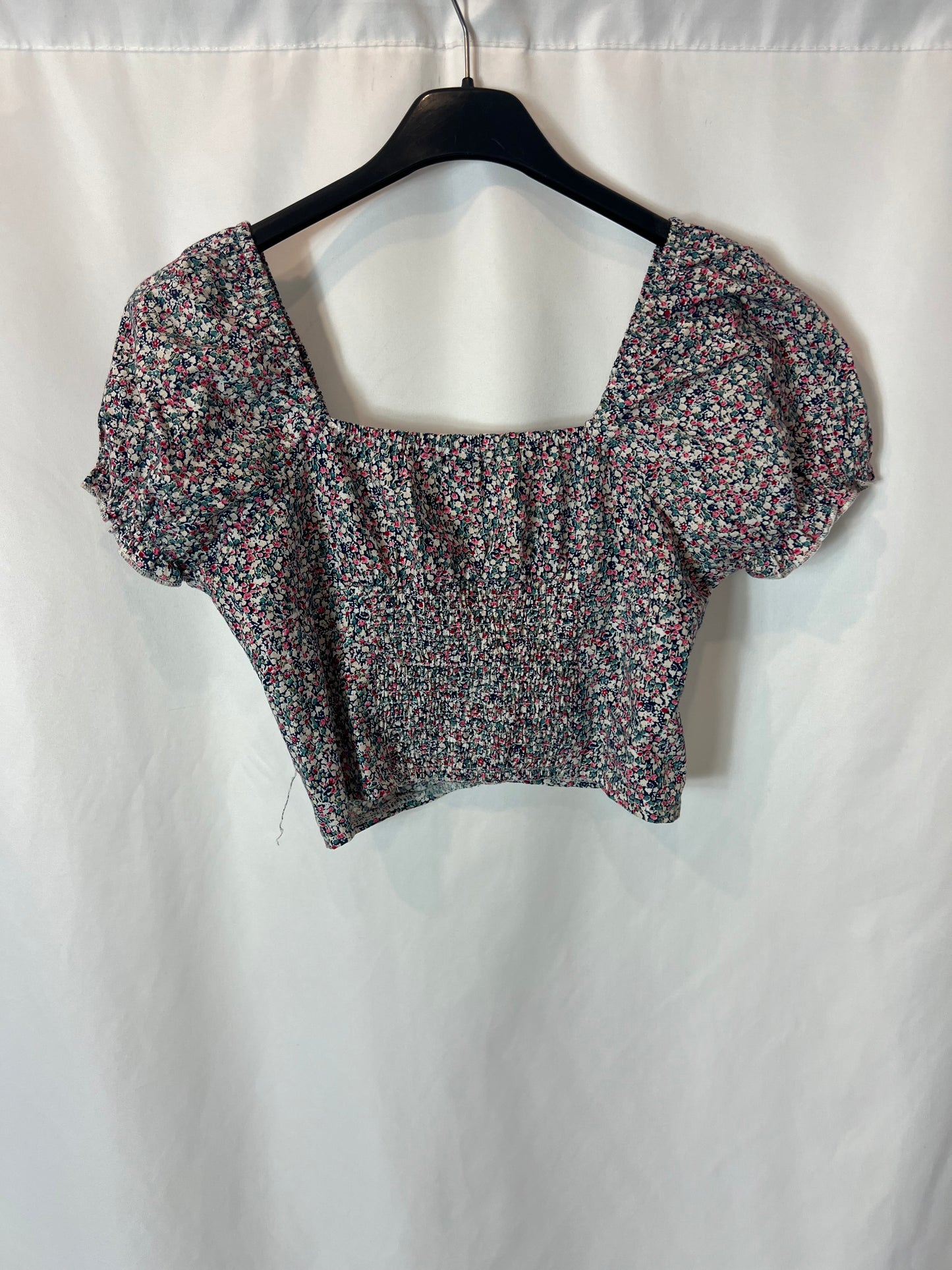 PAPER CLOSET. Button-down floral crop top T.xs