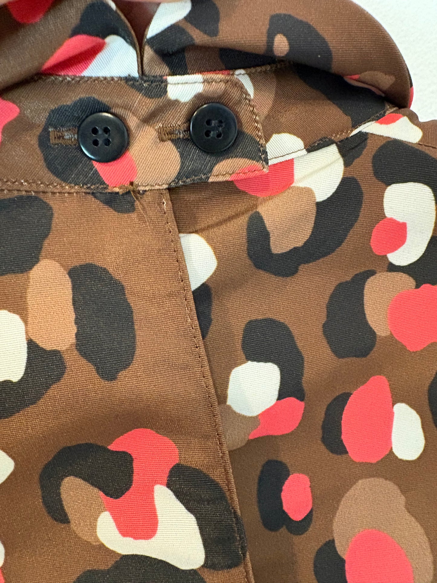 RED VALENTINO. Brown printed top, size 40 (s)