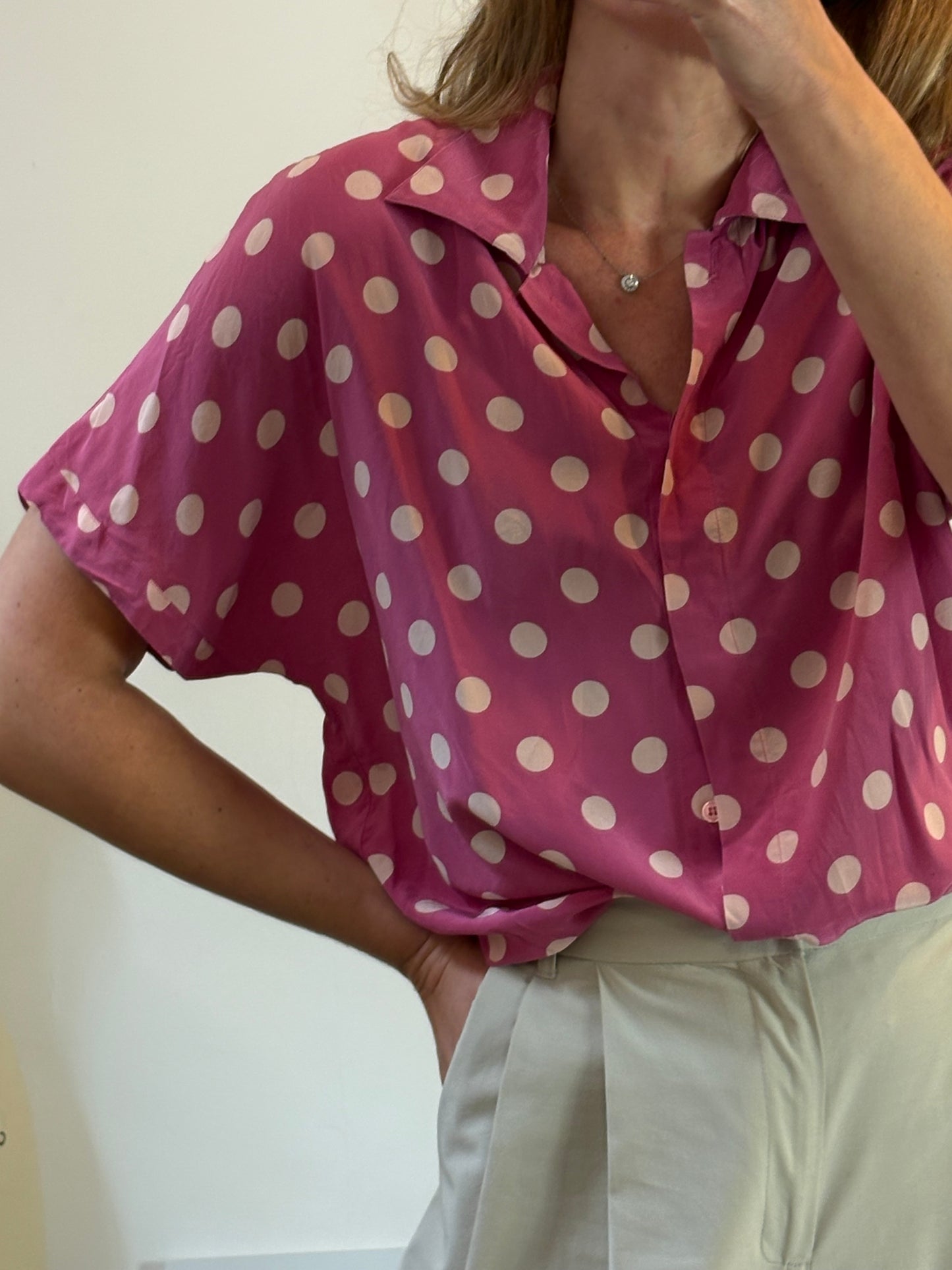 SAKS FIFTH AVENUE . Camisa seda vintage