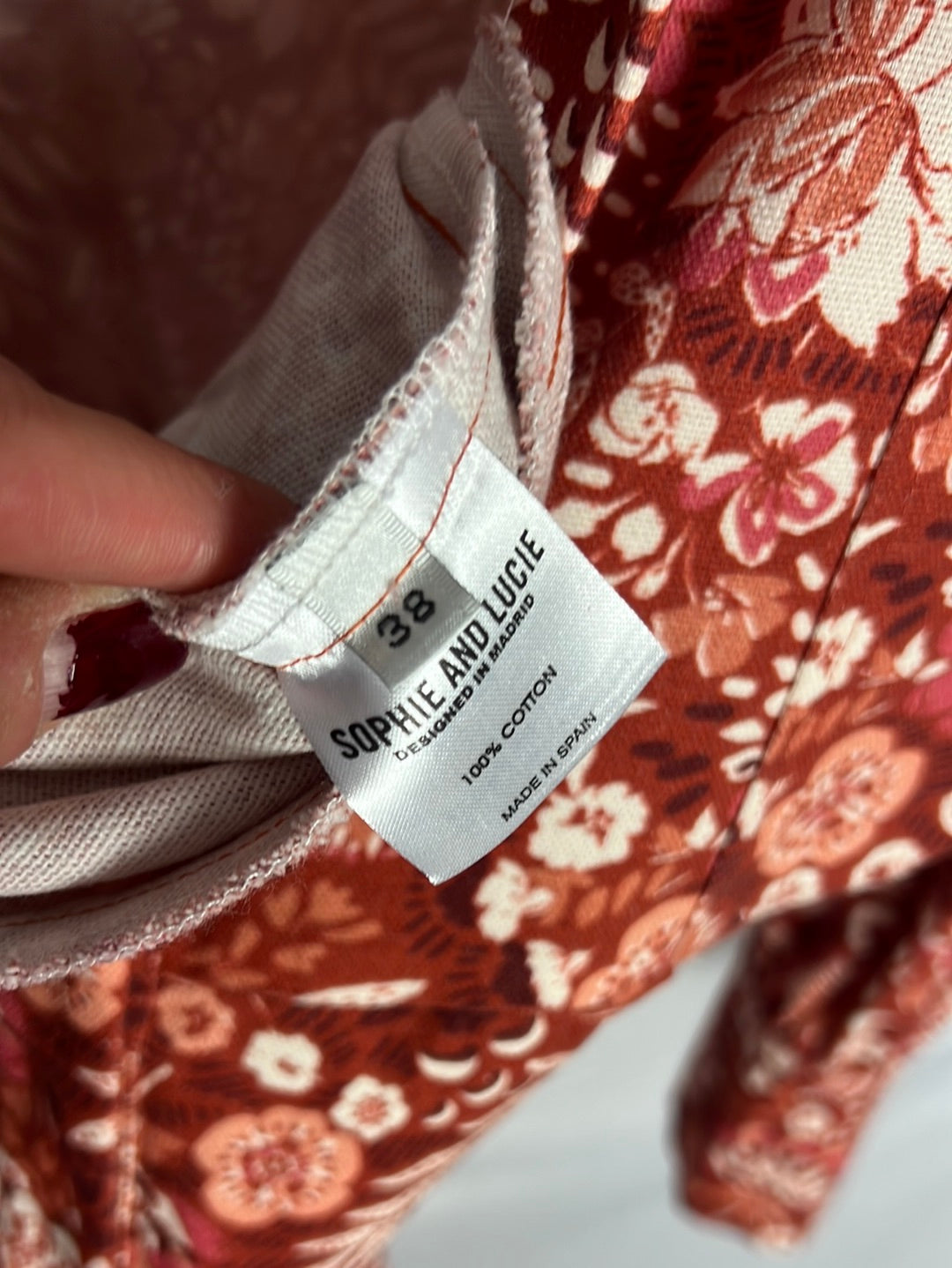 SOPHIE&LUCIE. Mono tejido denim flores. T 38