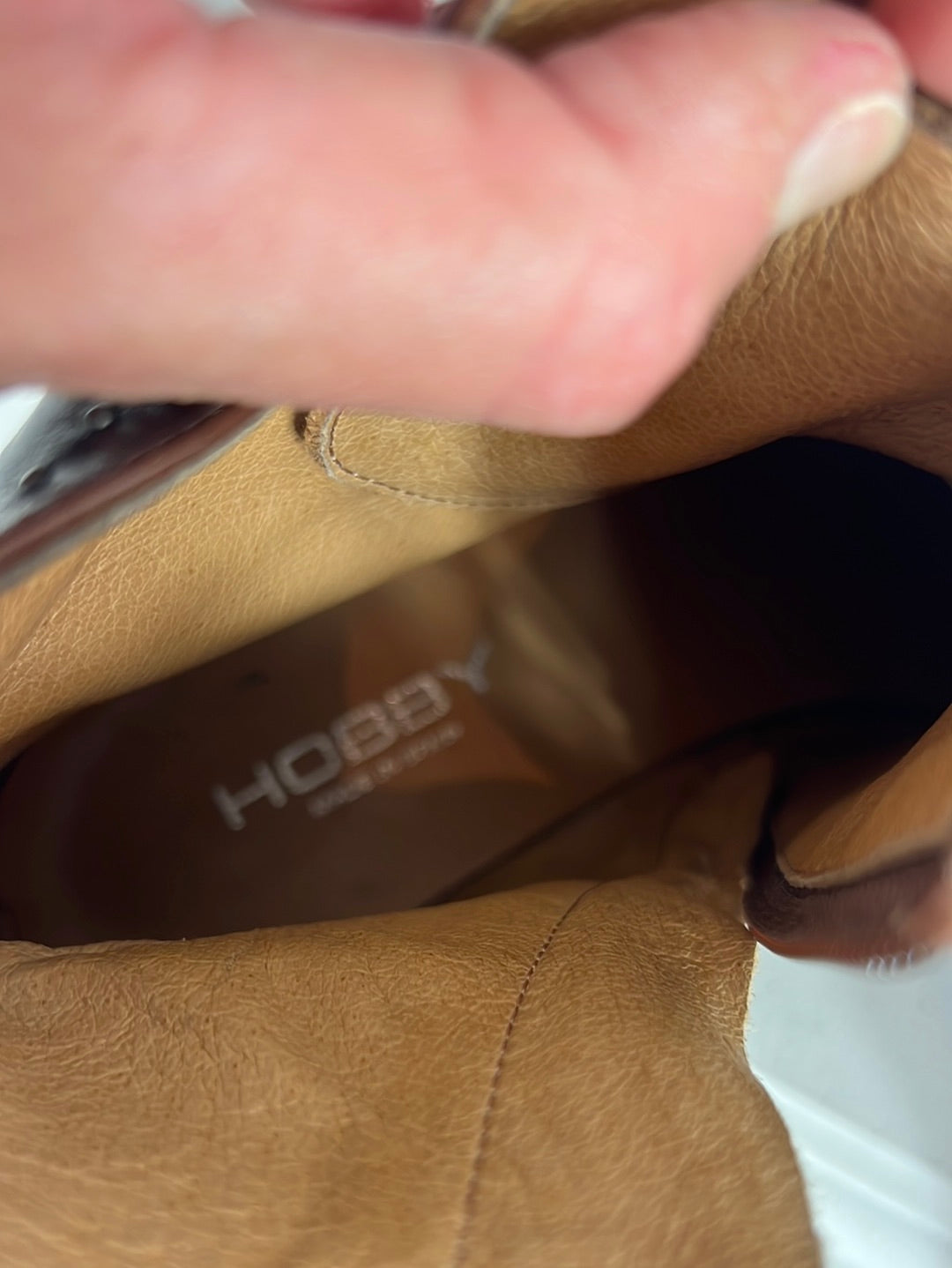 HOBBY. Botines piel marrones cordones. T 38