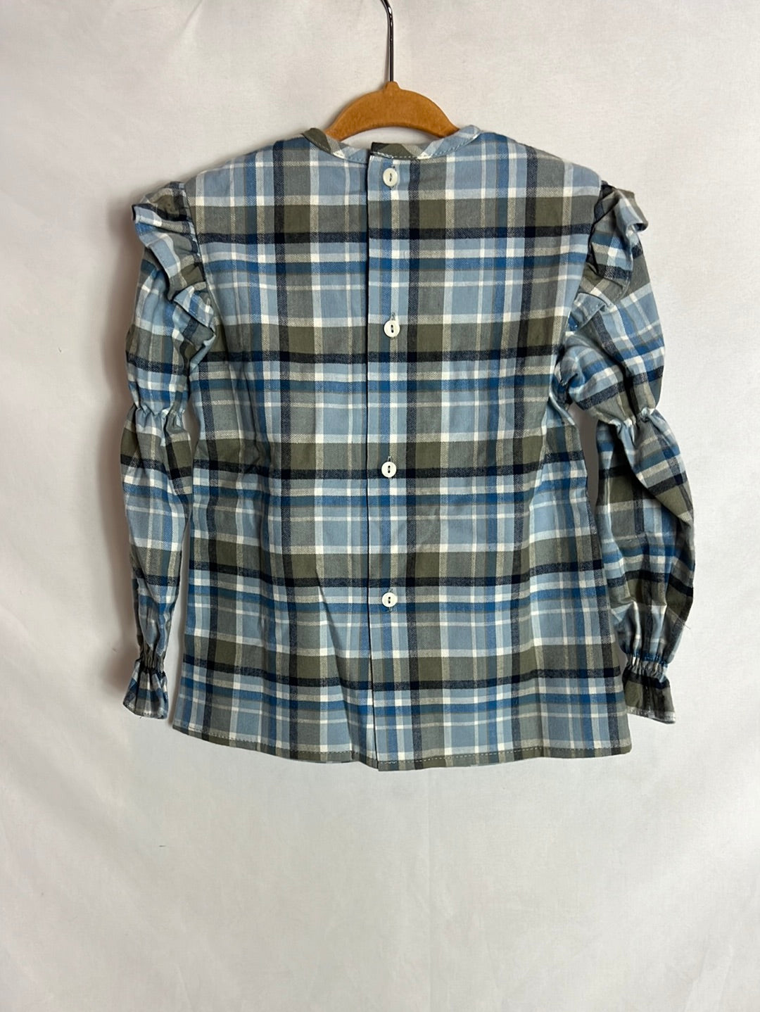 ANCAR. Camisa escocesa fruncidos niña. T 4 Años