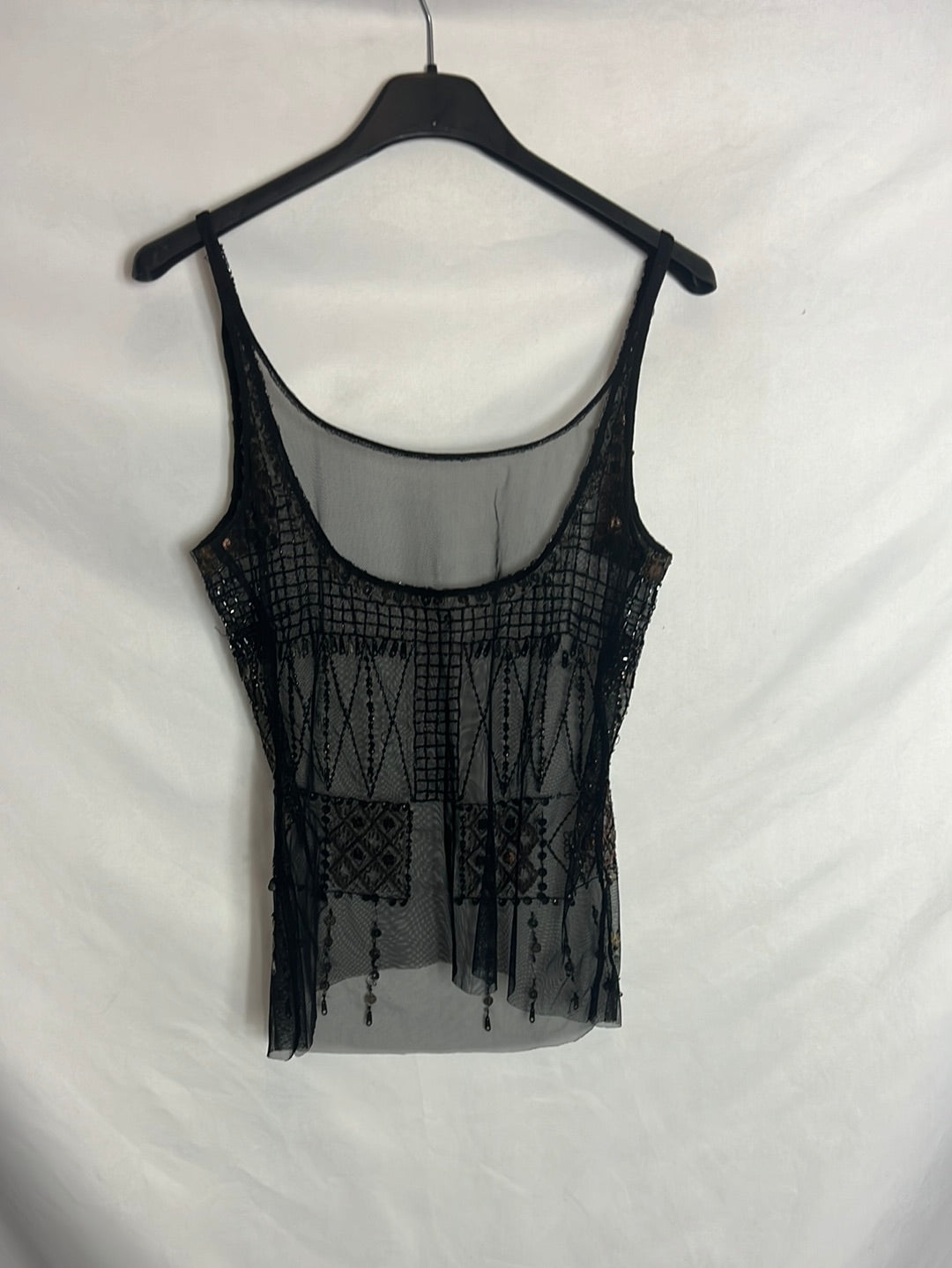 OTRAS. Top semitransparente abalorios. T M