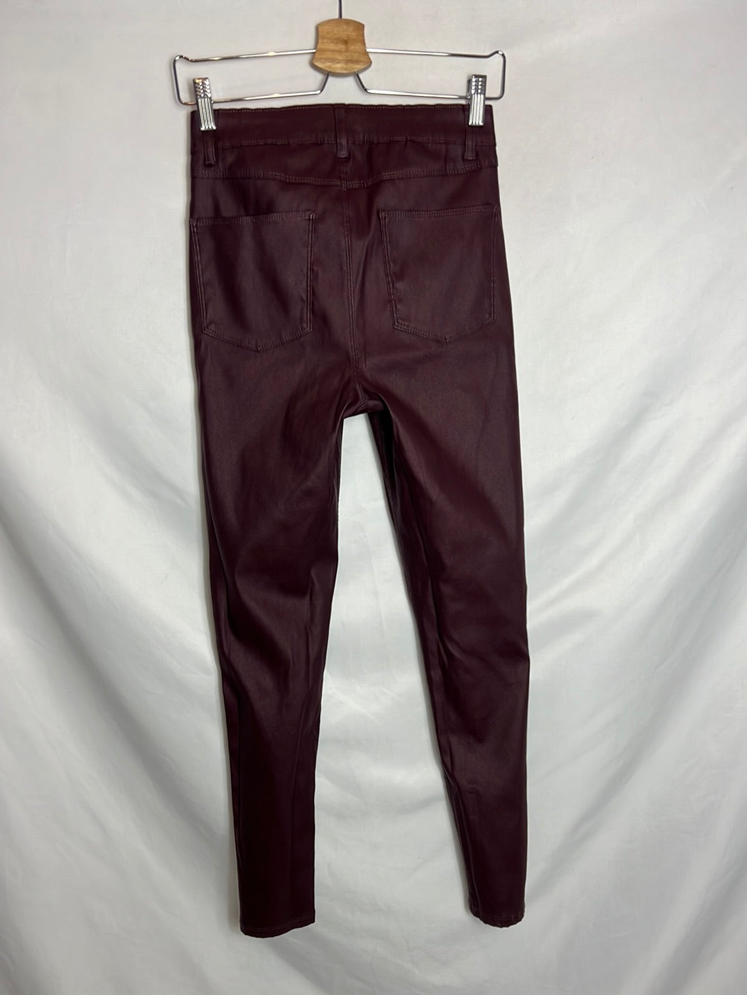 PRIMARK. Waxed burgundy trousers size 36