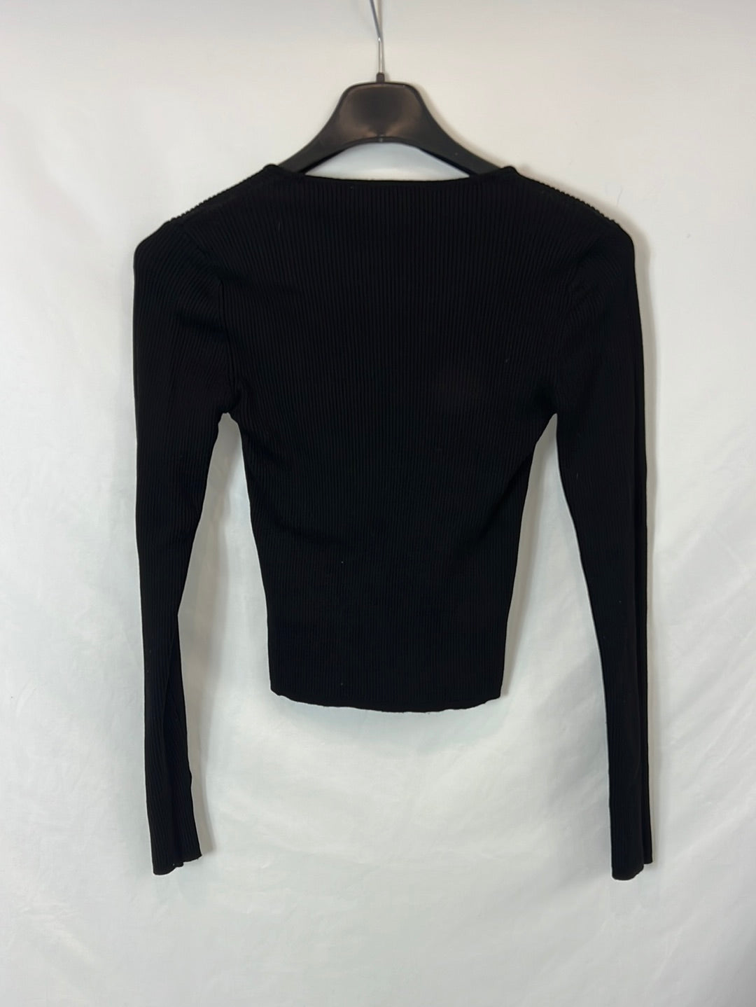 ZARA. Black ribbed Ts top