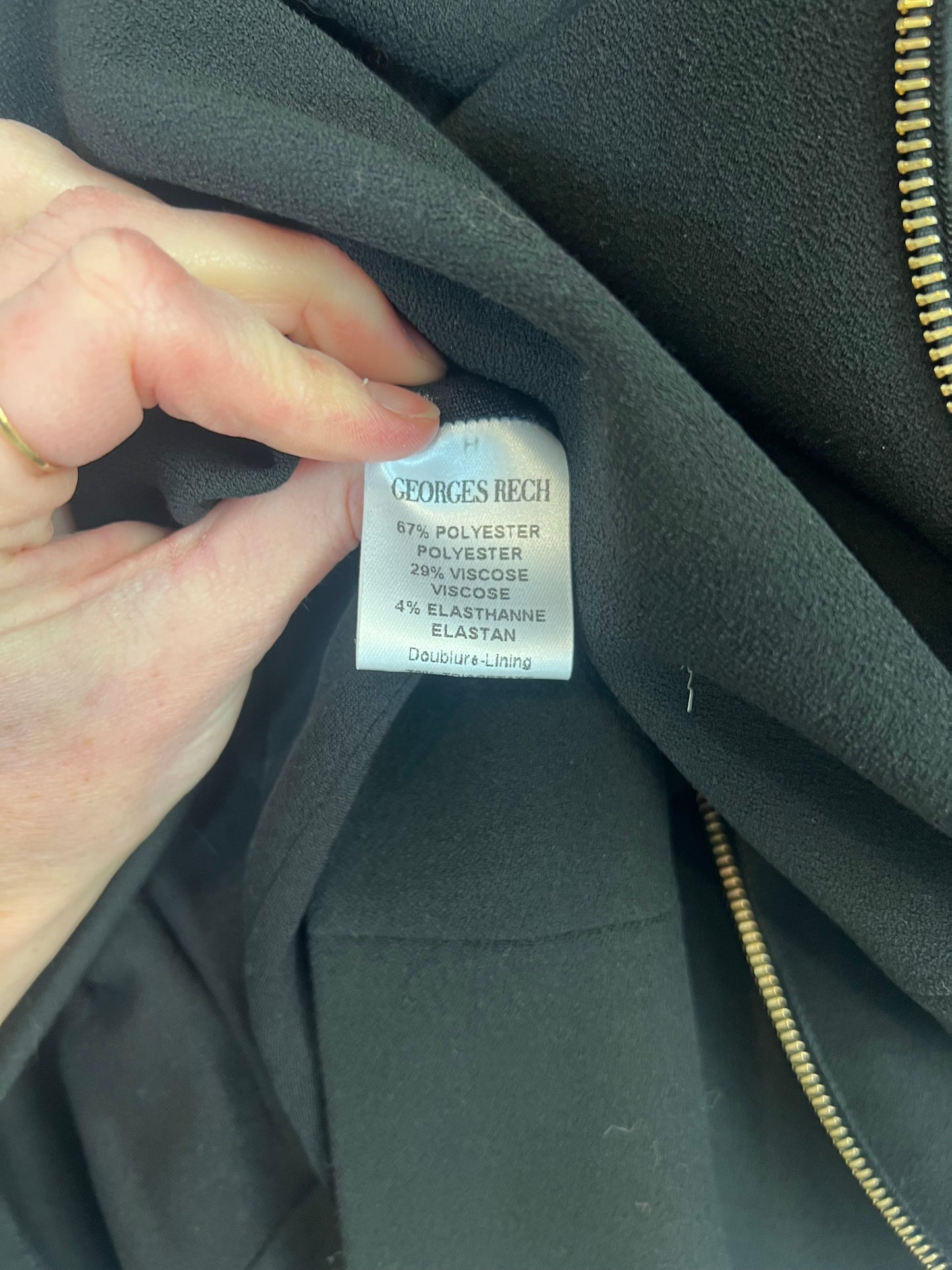 GEORGE RECH. Falda detalles dorados. T 36